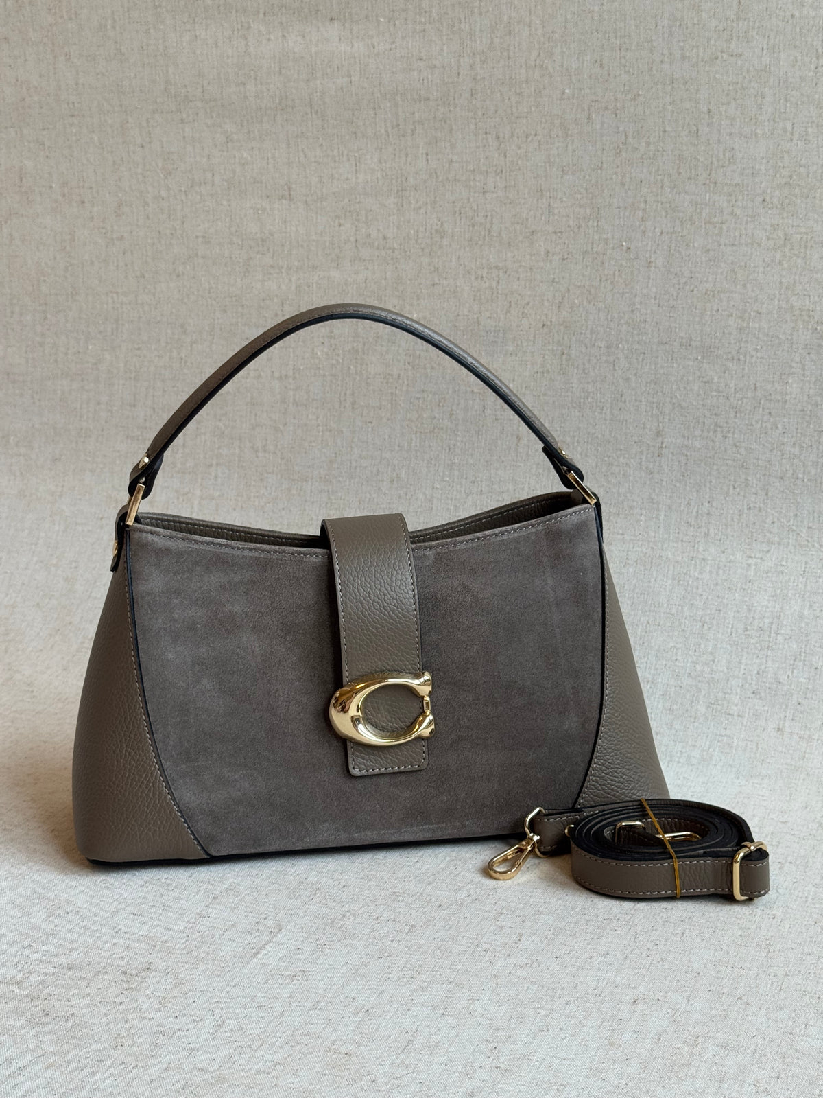 Borsa Cora - camoscio, con tracolla lunga