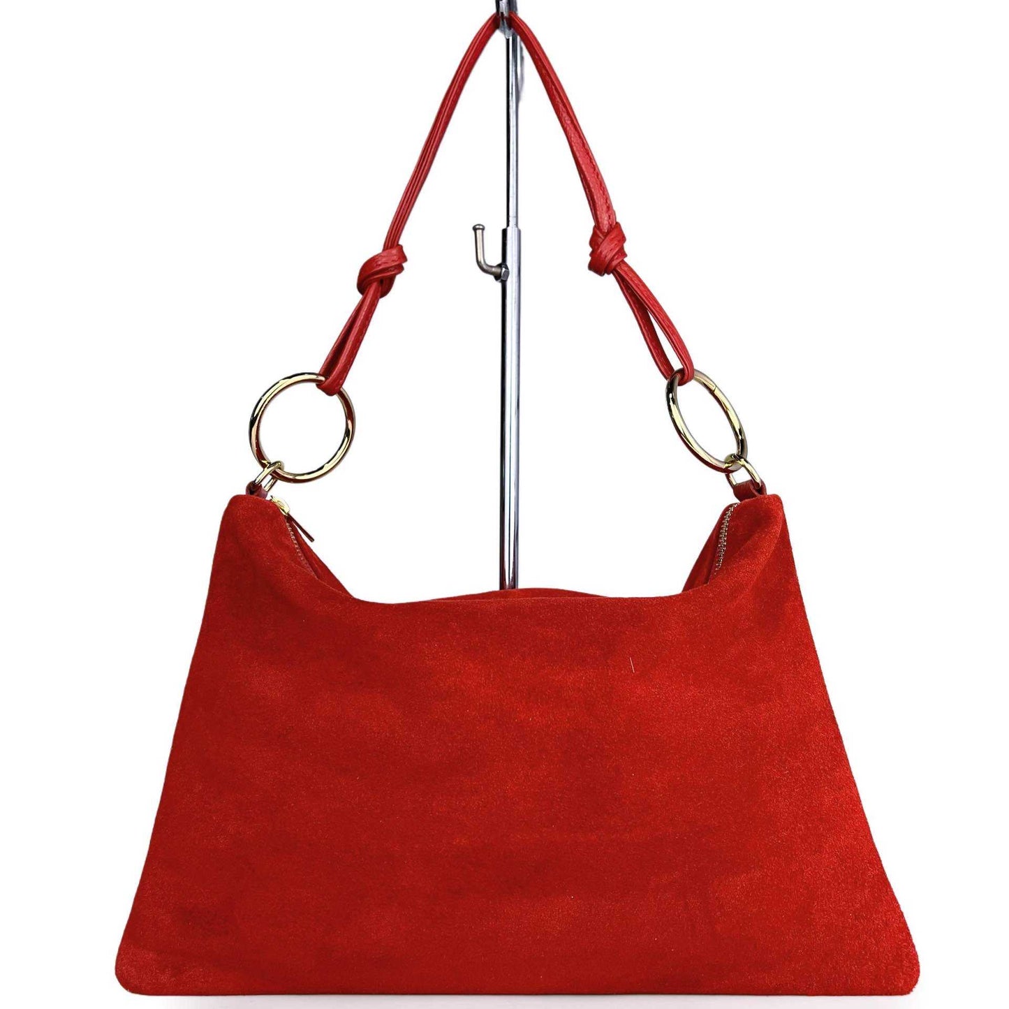 Borsa a spalla Agata camoscio - misura grande, con tracolla lunga