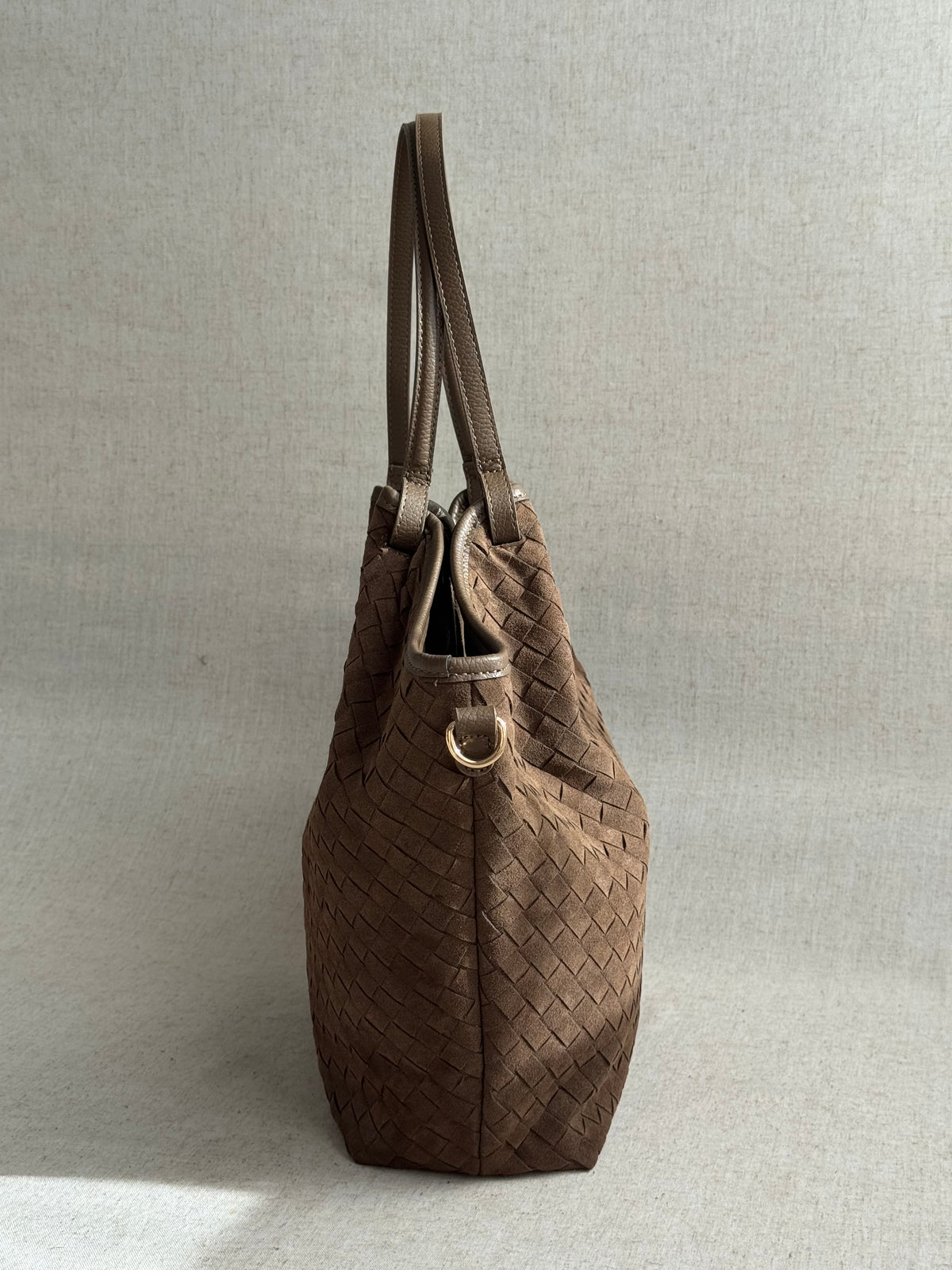 Borsa Roxy - camoscio intrecciato, con tracolla lunga