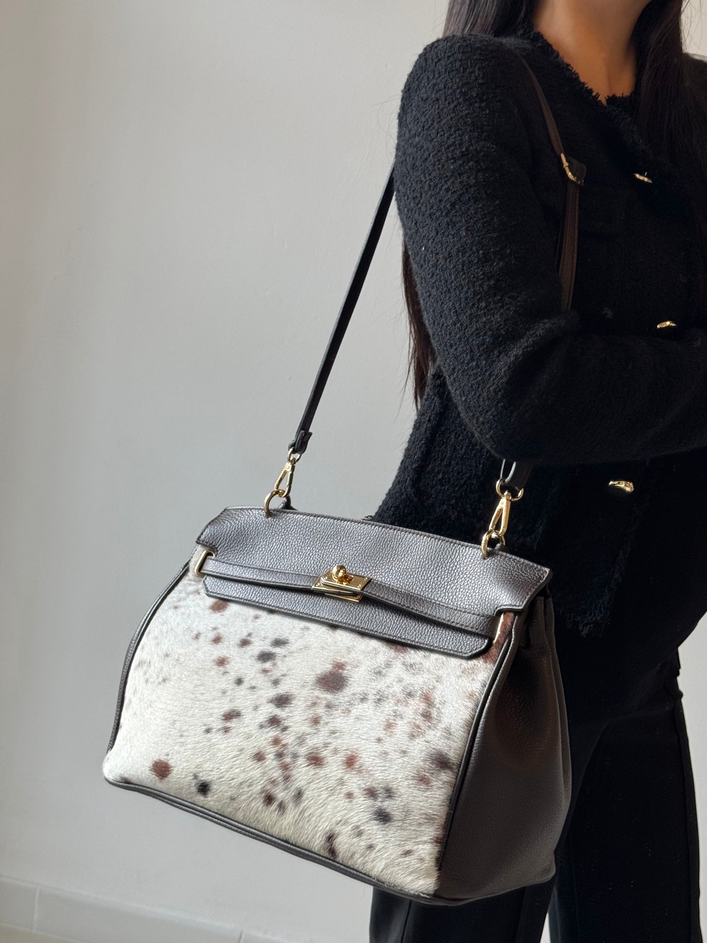 Maxi borsa Daphne - cavallino, con tracolla lunga