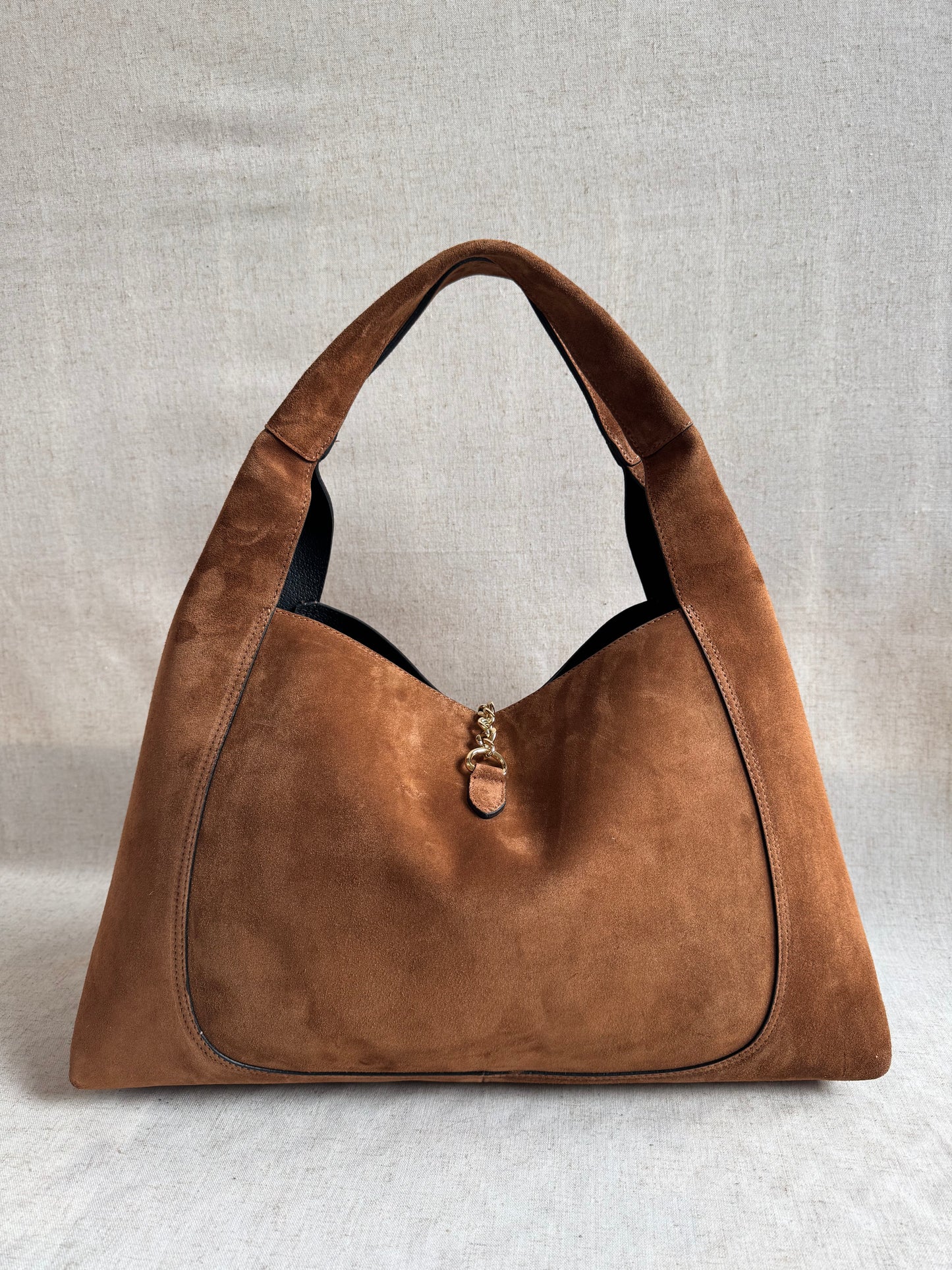 Borsa Gabriella - camoscio, misura MAXI, con tracolla lunga