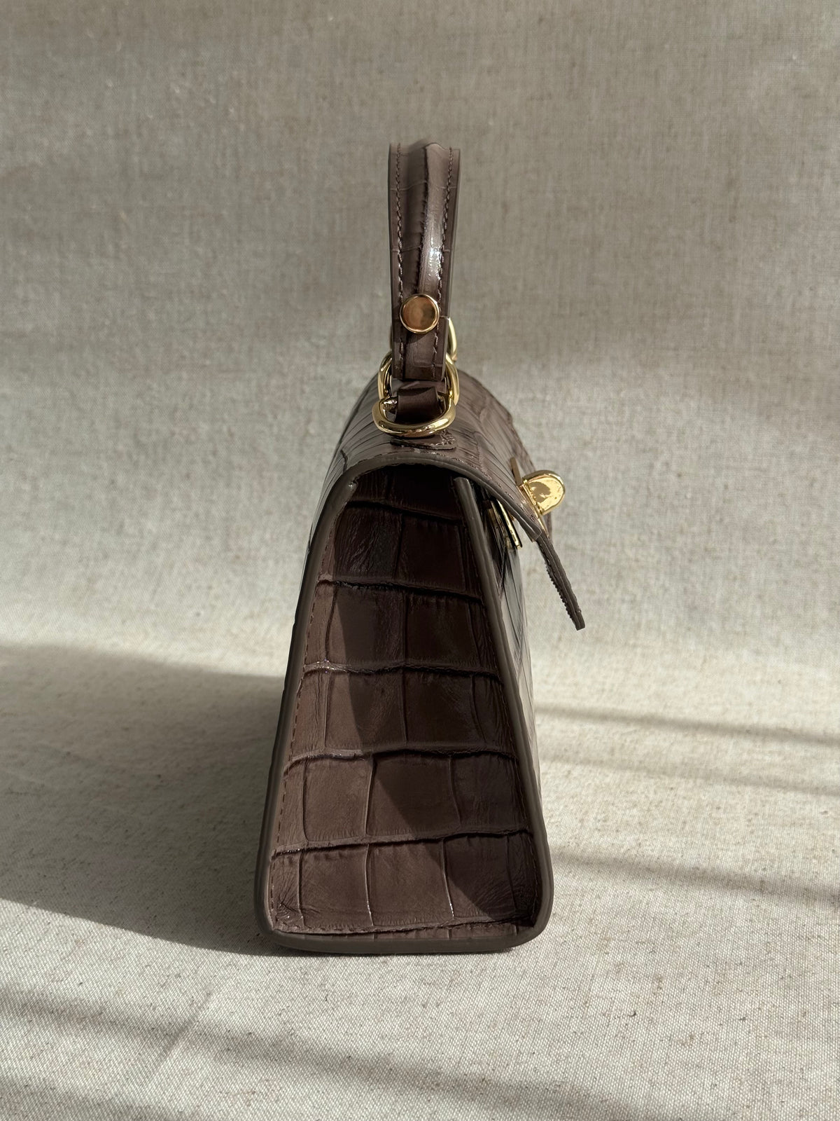 Borsa Kelly - stampa coccodrillo, con tracolla lunga
