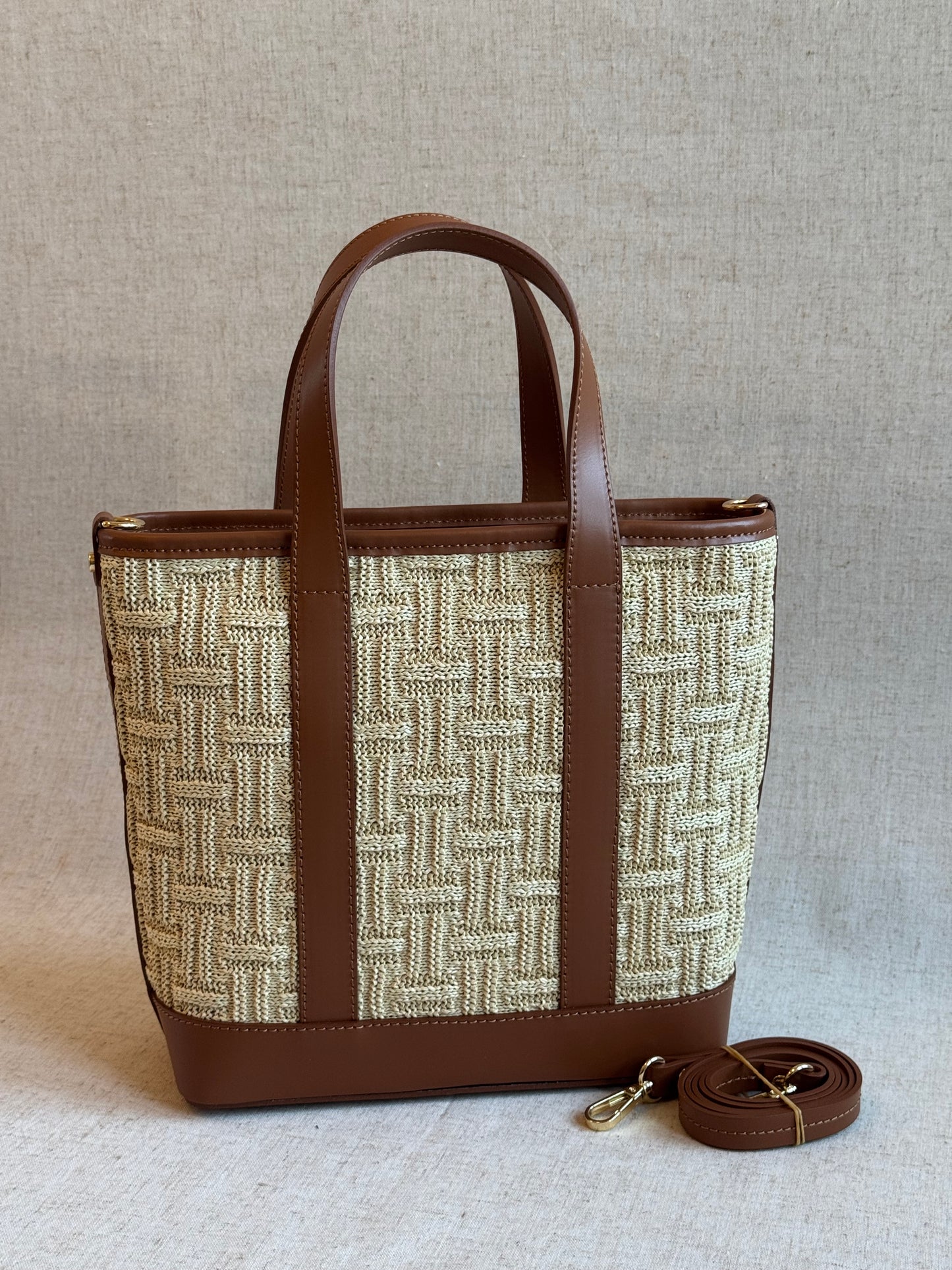 Borsa Costa - rafia, con tracolla lunga