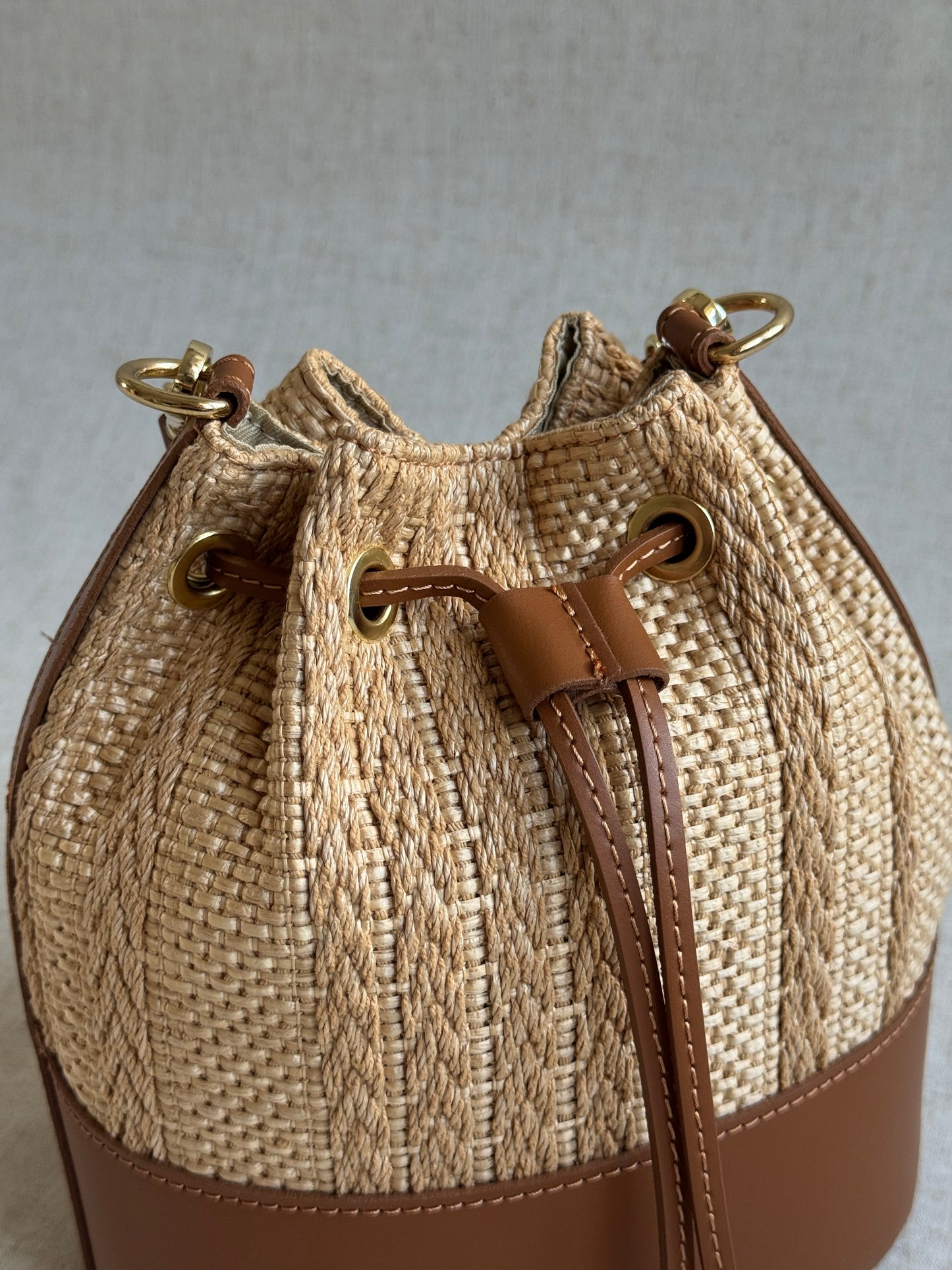 Borsa Versilia - variante 2, rafia, con tracolla