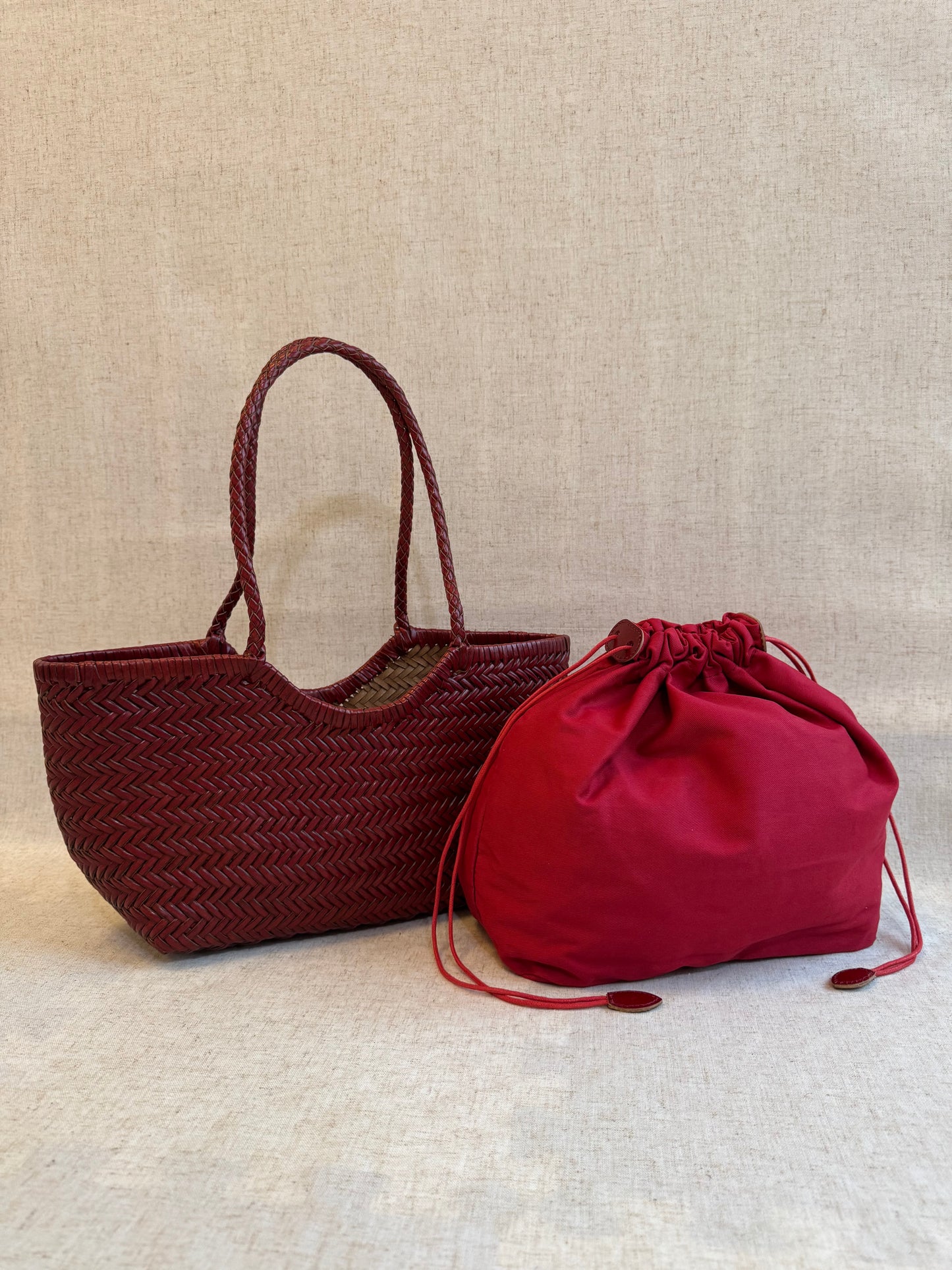 Borsa a spalla Capri - misura piccola, vera pelle tamponato intrecciato