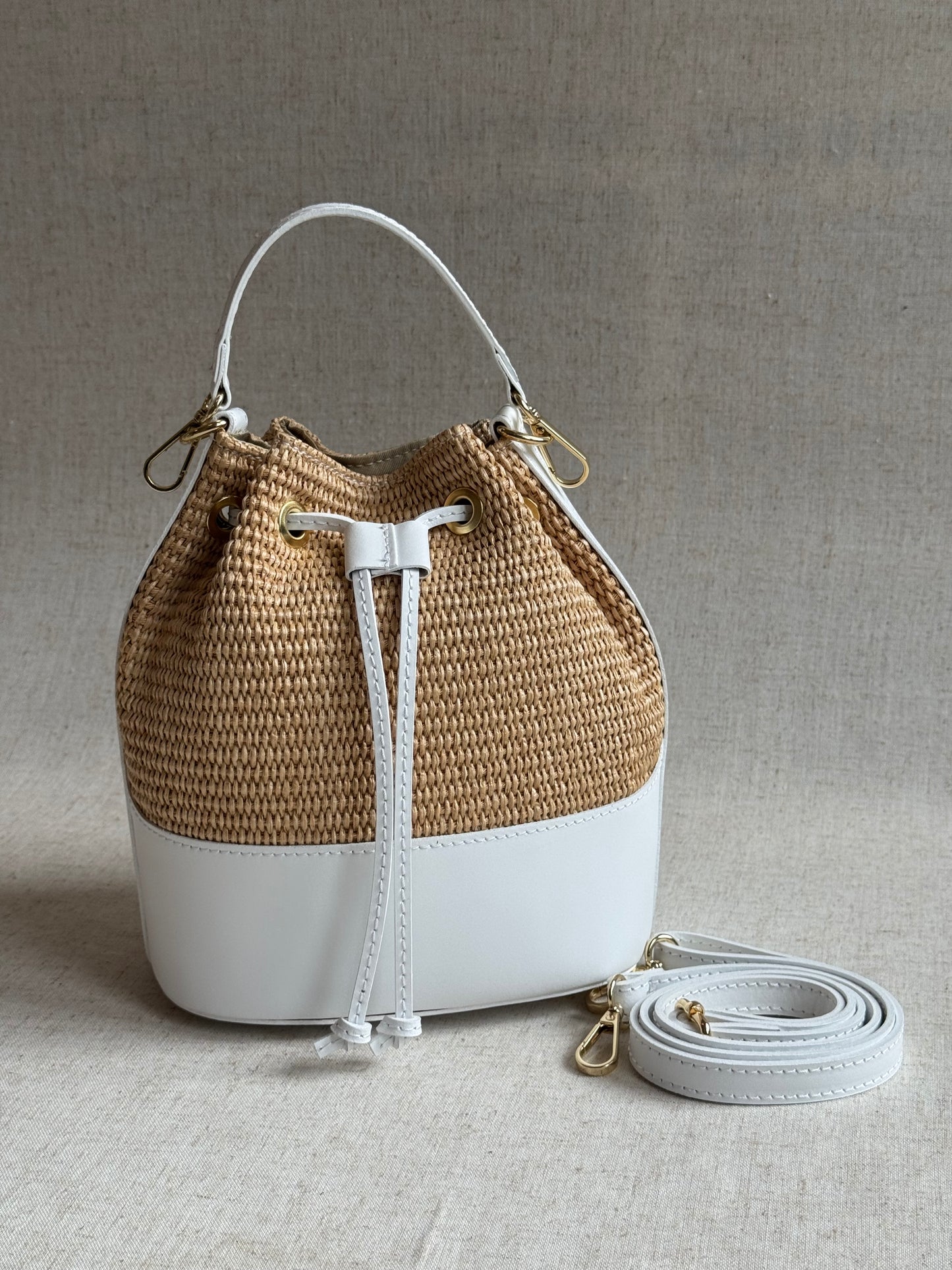 Borsa Versilia - rafia, con tracolla lunga