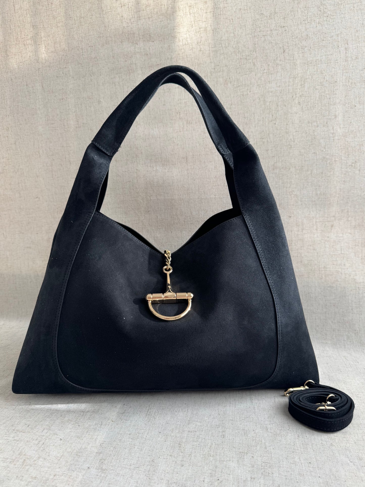 Borsa Gabriella - camoscio, misura MAXI, con tracolla lunga