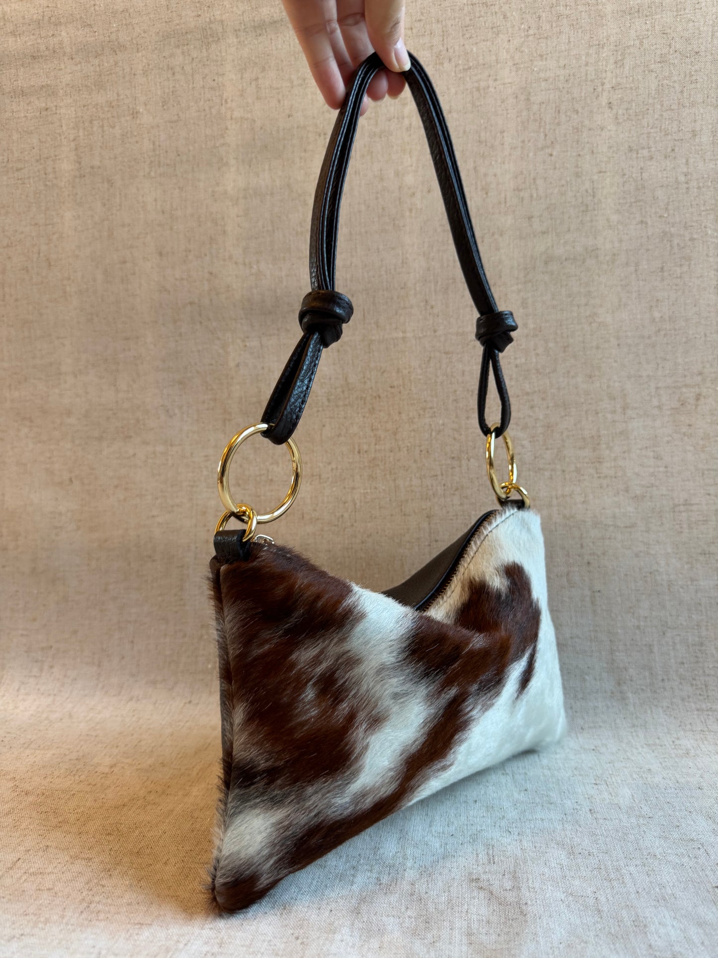 Borsa a spalla Agata - cavallino, misura piccola con tracolla lunga