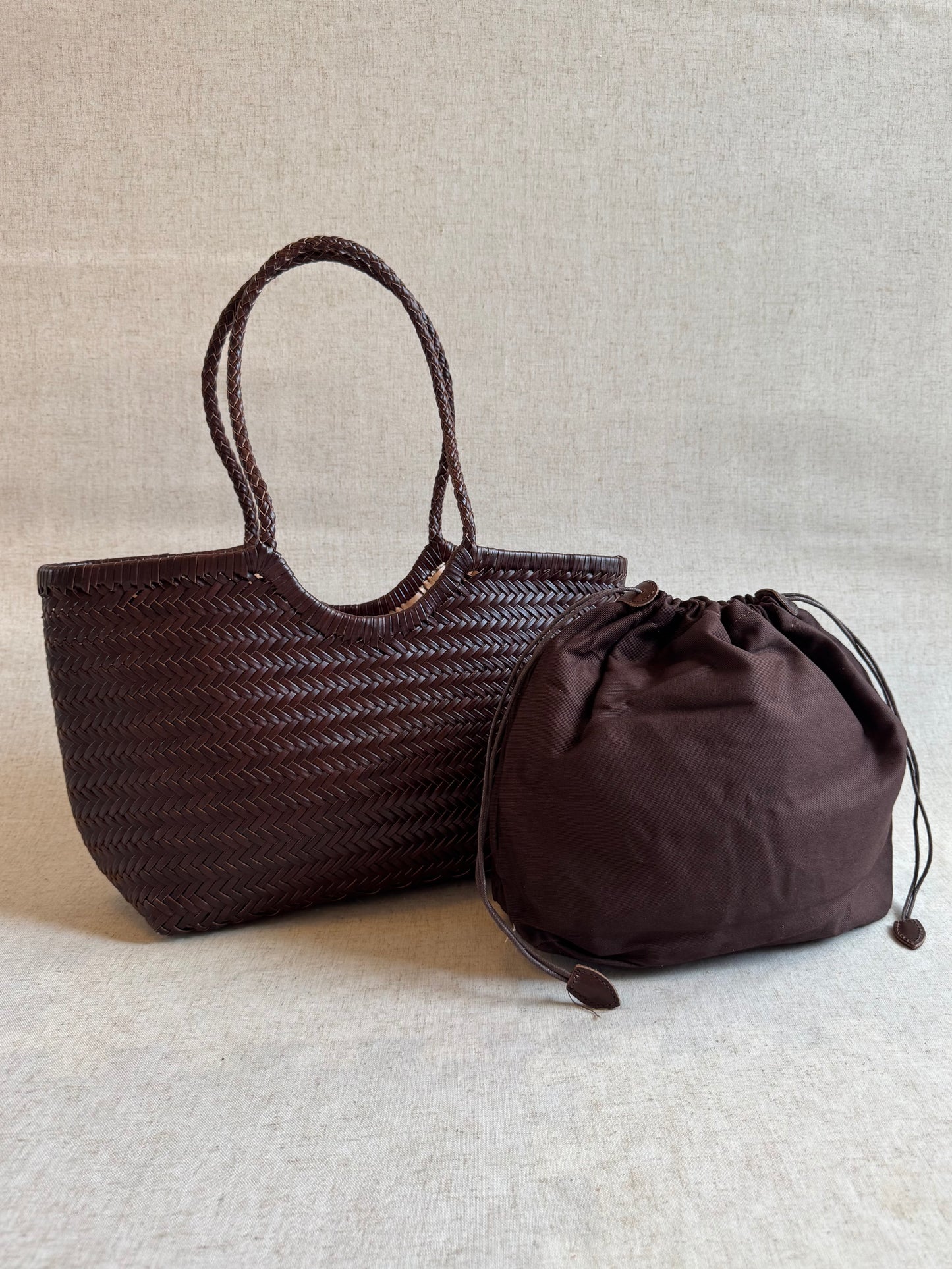 Maxi borsa a spalla Capri - misura grande, vera pelle tamponato intrecciato