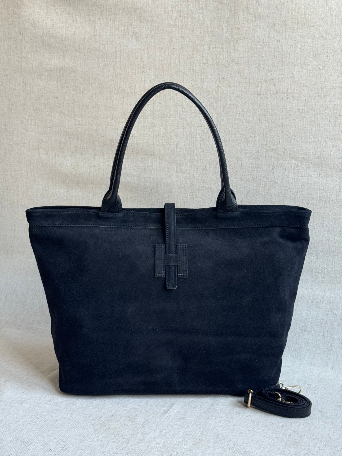 Maxi borsa Holo - camoscio, con tracolla lunga