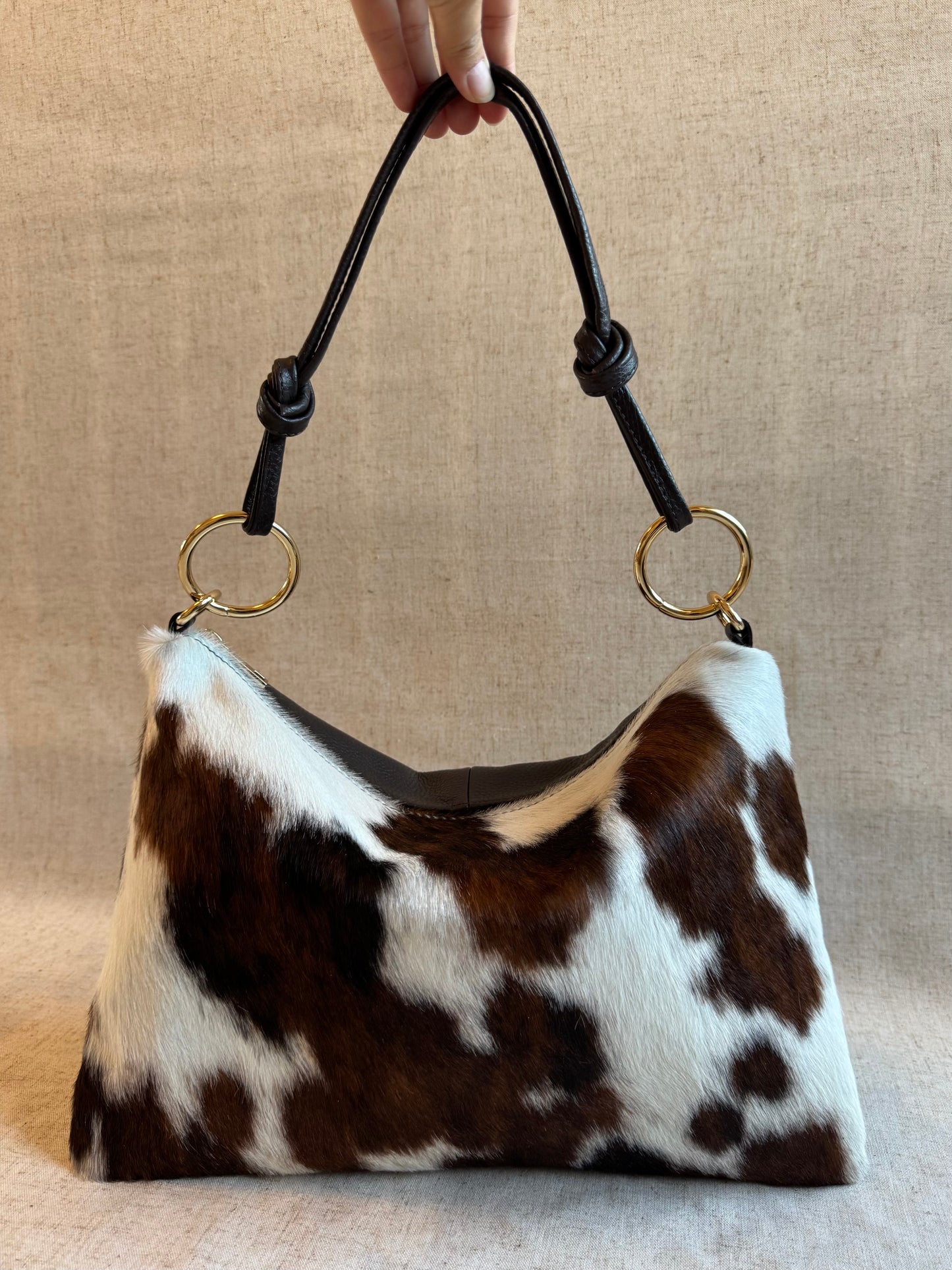 Borsa a spalla Agata - cavallino, con tracolla lunga