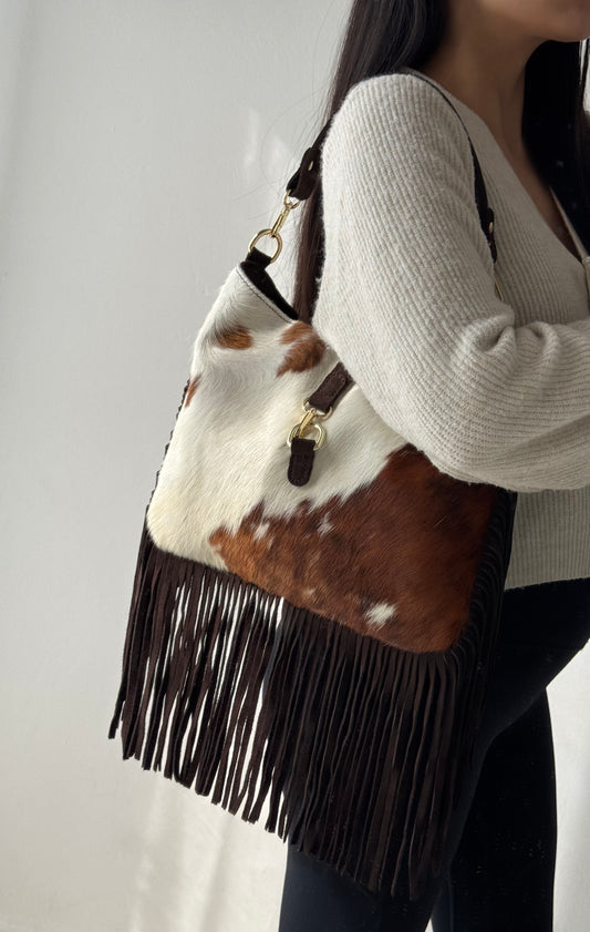 Borsa a spalla Cristina - cavallino, con tracolla lunga