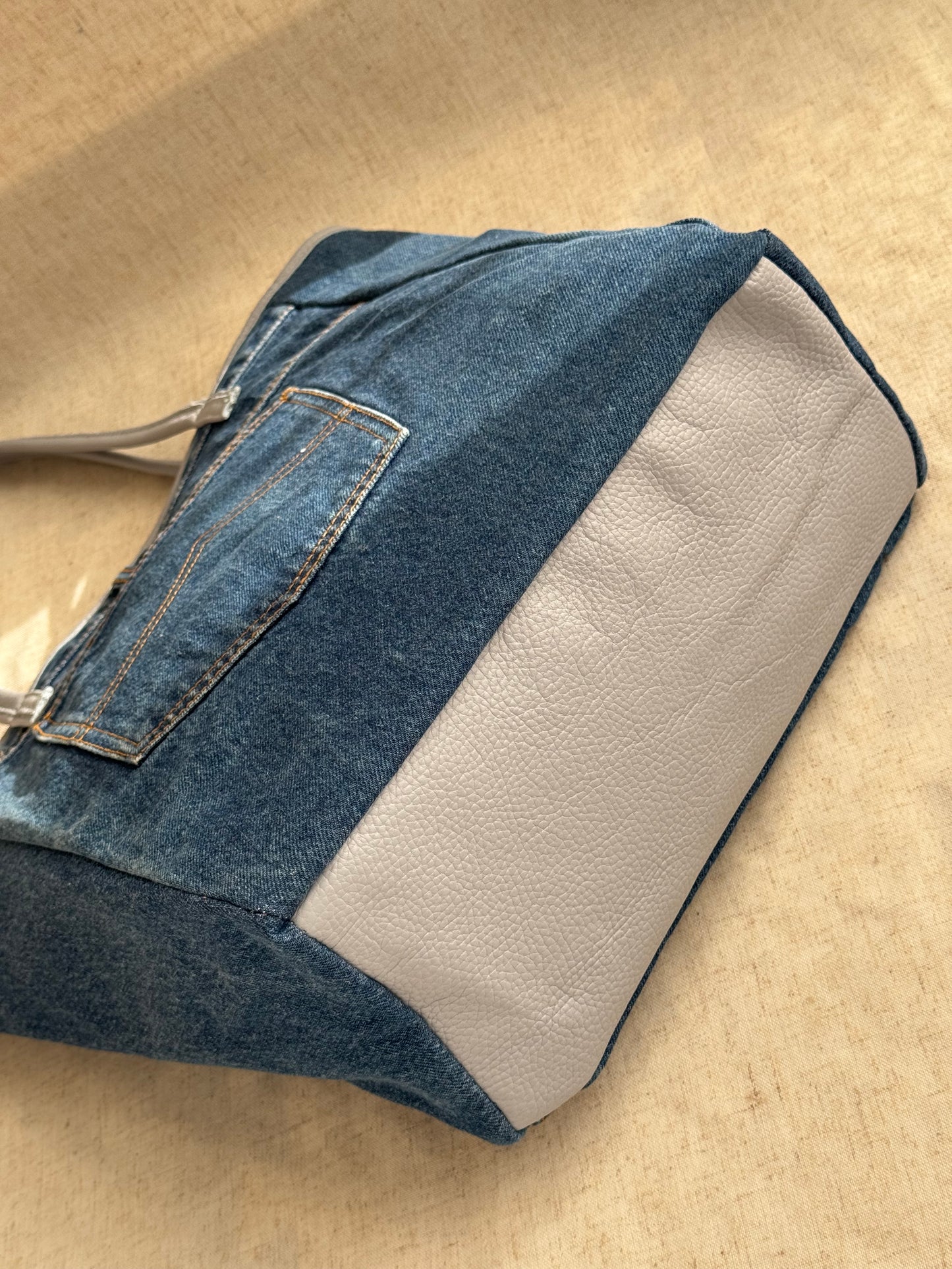 Maxi borsa a spalla in jeans Dina