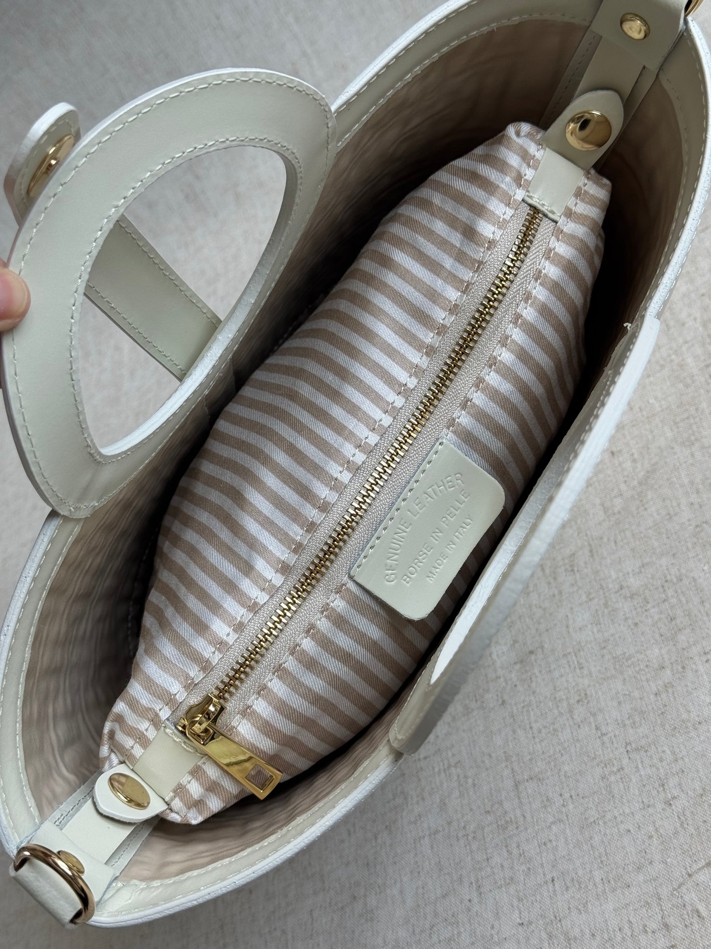 Borsa Alice - rafia, con tracolla lunga e pochette