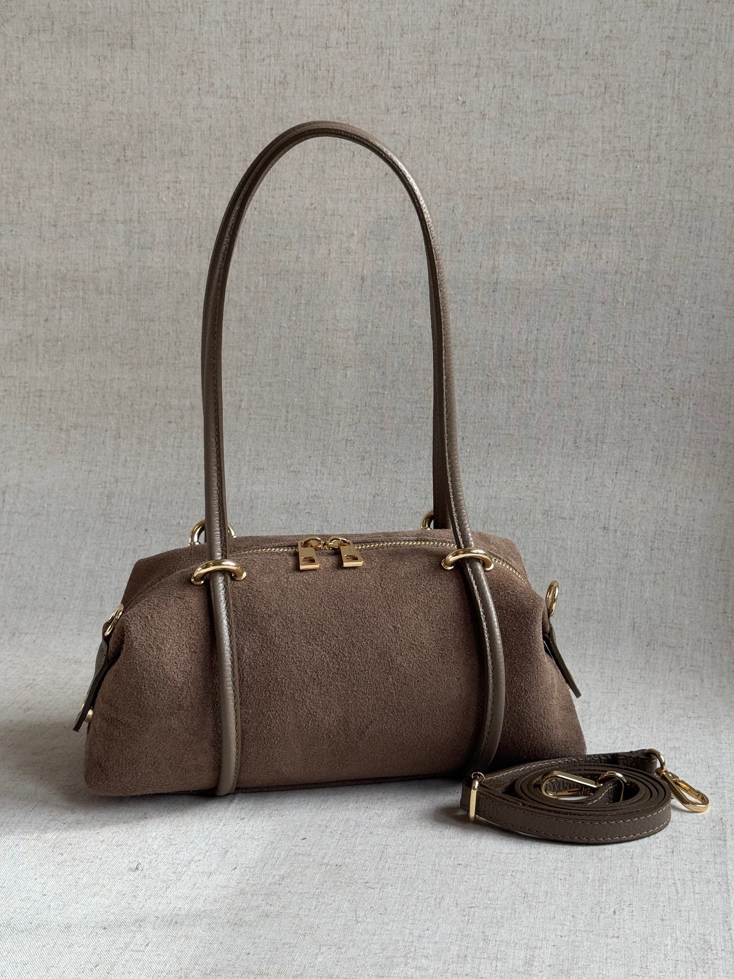 Borsa Roma - camoscio, con tracolla lunga