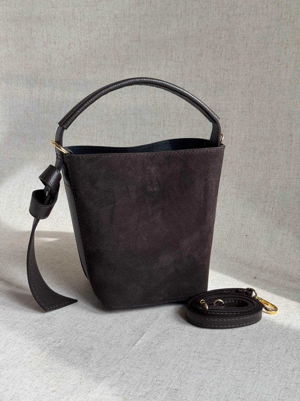 Borsa Vittoria - camoscio, con pochette e tracolla lunga