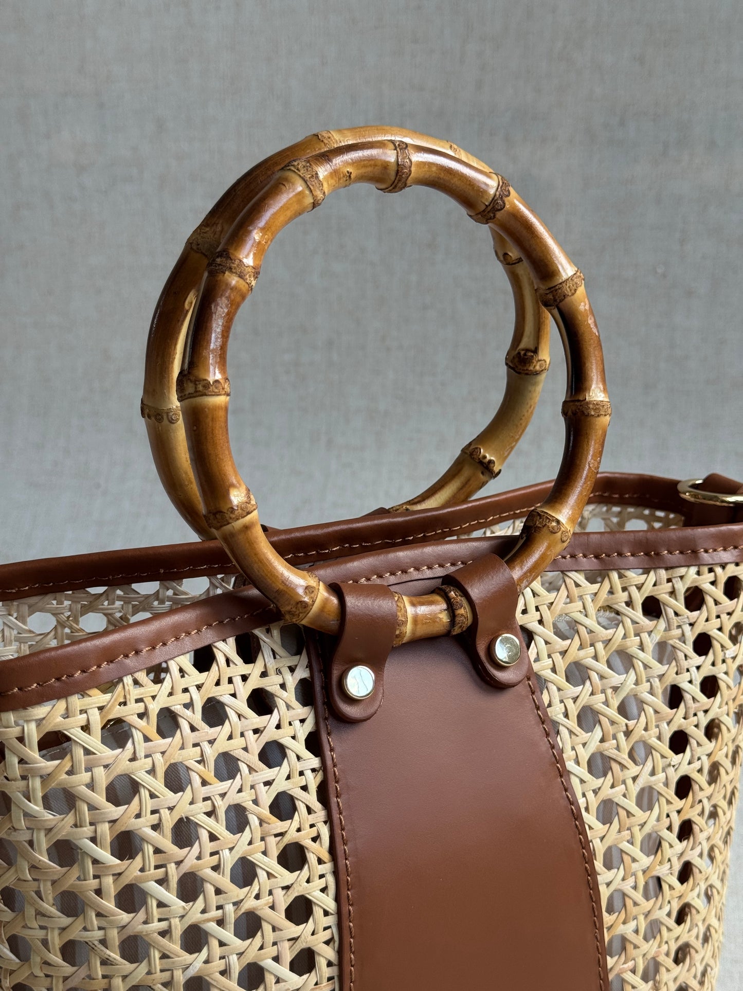 Borsa Atena - misura piccola, paglia di Vienna, con tracolla e pochette