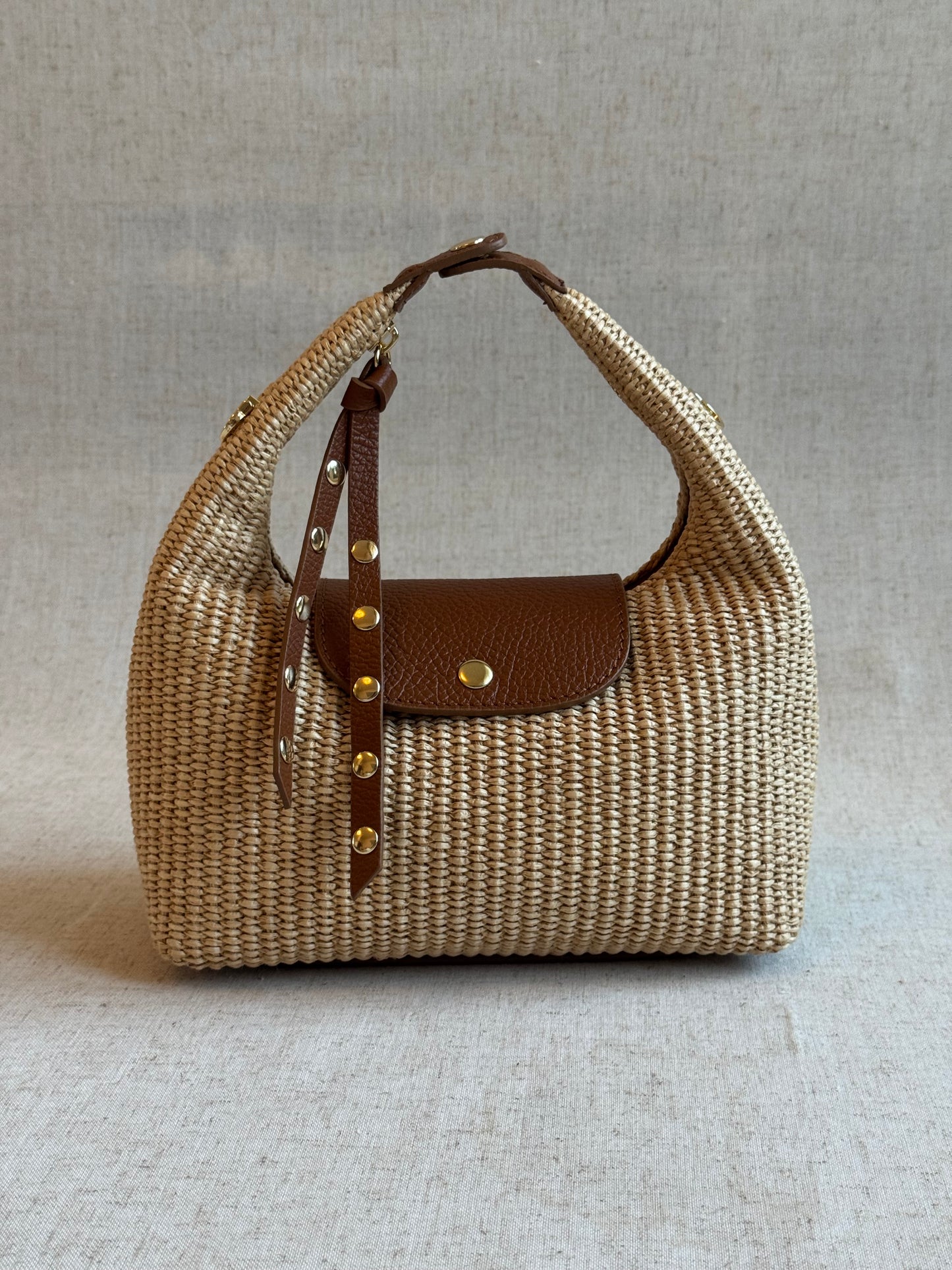 Borsa Lagoon - rafia, con tracolla lunga