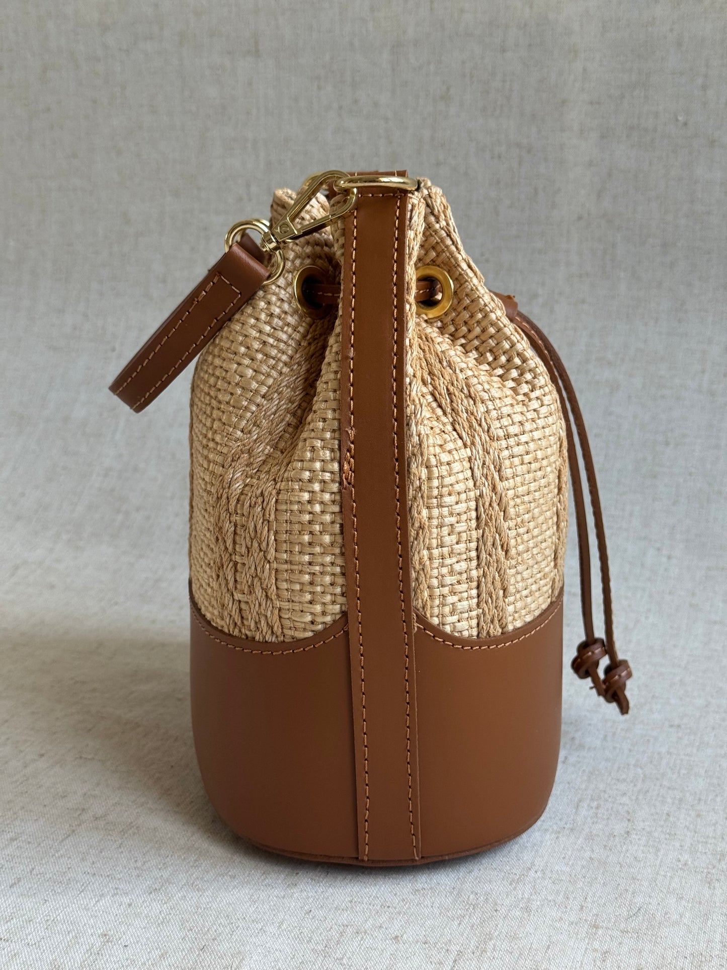 Borsa Versilia - variante 2, rafia, con tracolla