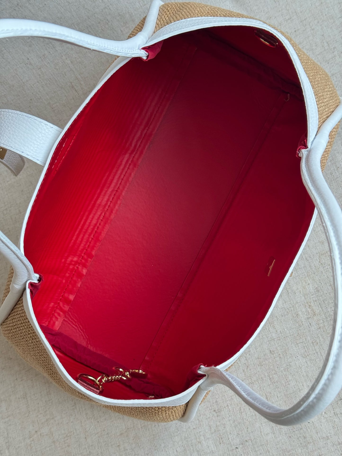 Maxi borsa Carla - rafia, con pochette e tracolla