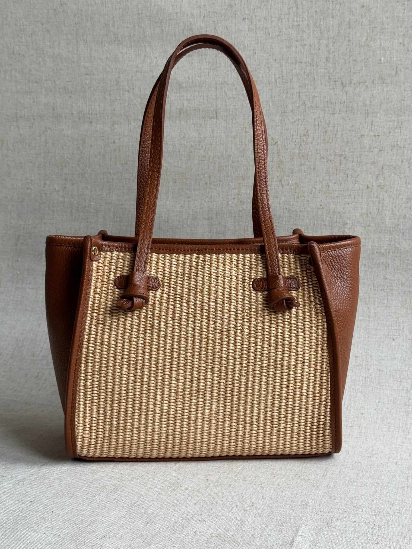Borsa a spalla Riviera - rafia, con tracolla lunga