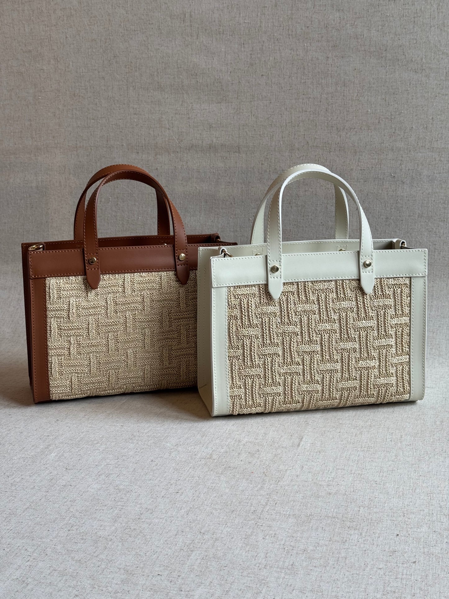 Borsa Aria - rafia, con tracolla lunga