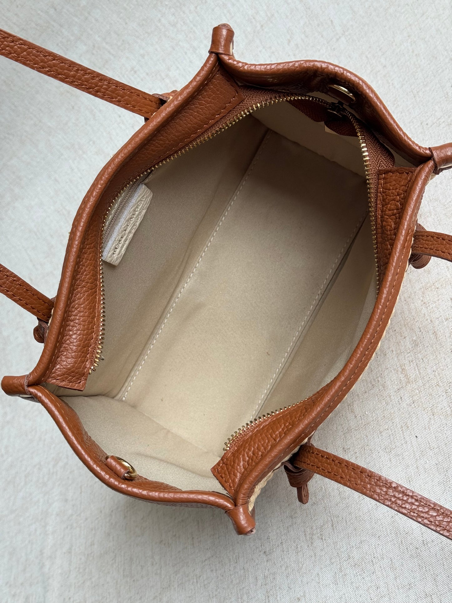 Borsa a spalla Riviera - rafia, con tracolla lunga