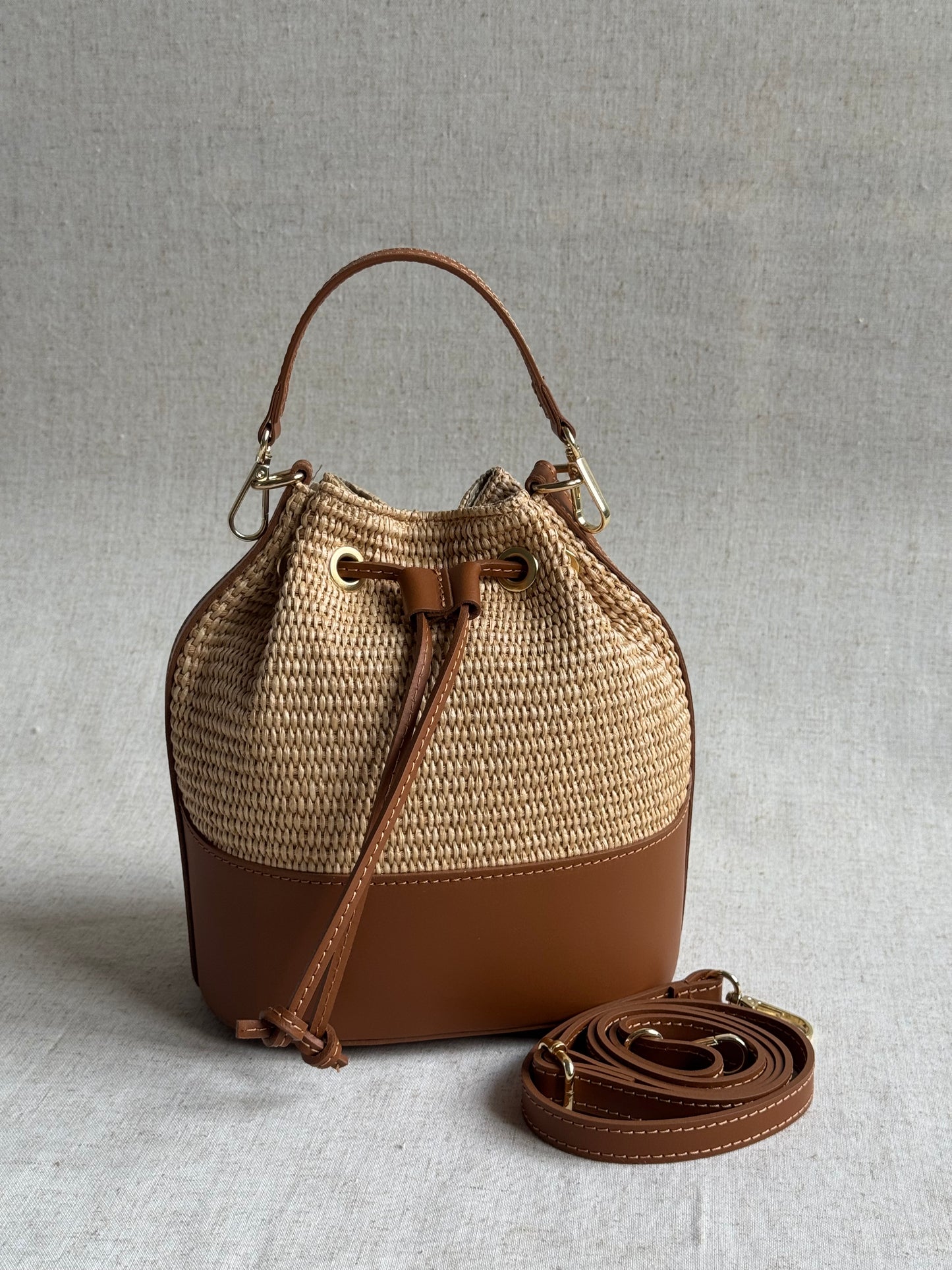 Borsa Versilia - rafia, con tracolla lunga