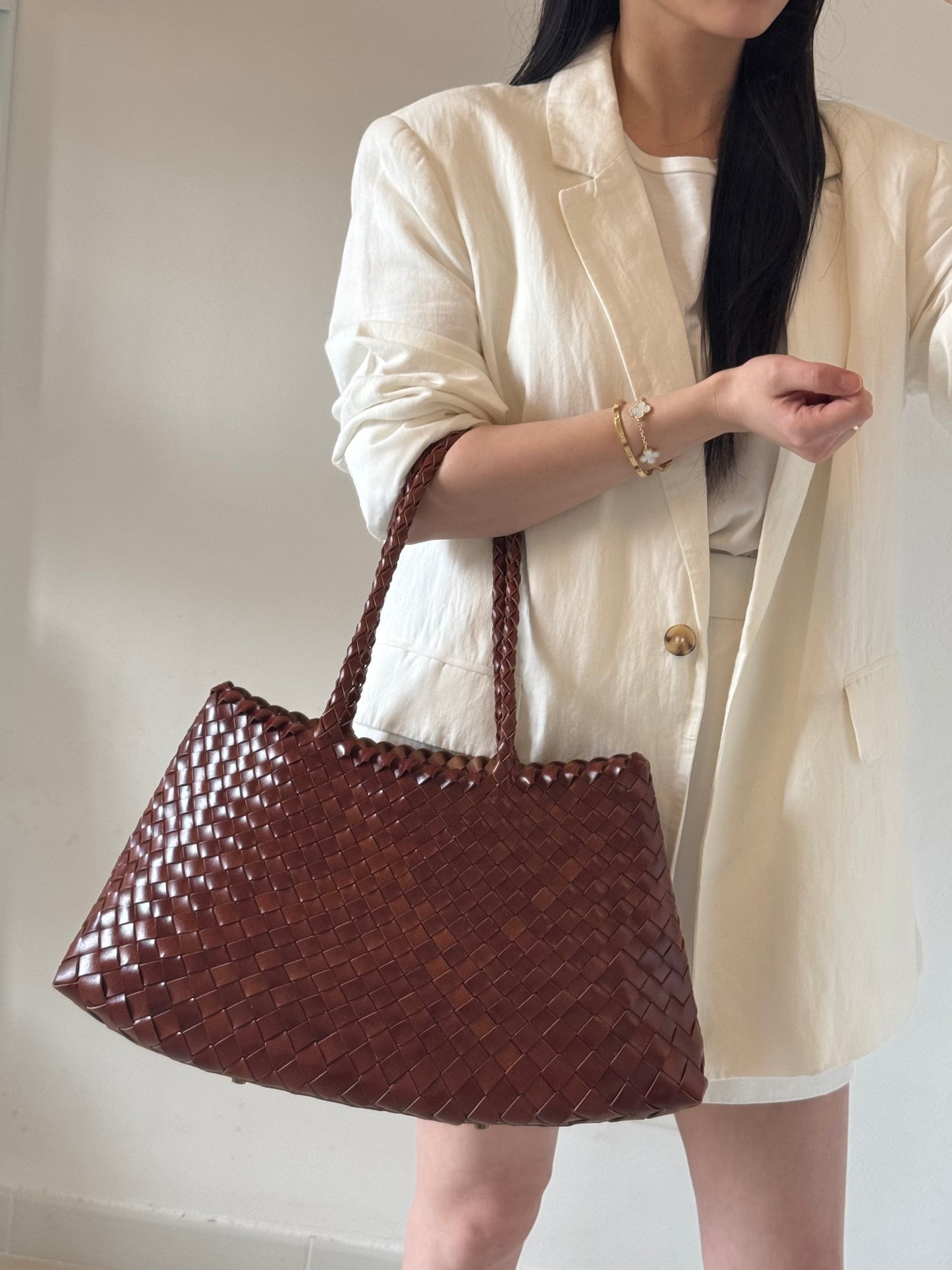 Maxi borsa a spalla Cassandra - vera pelle tamponato