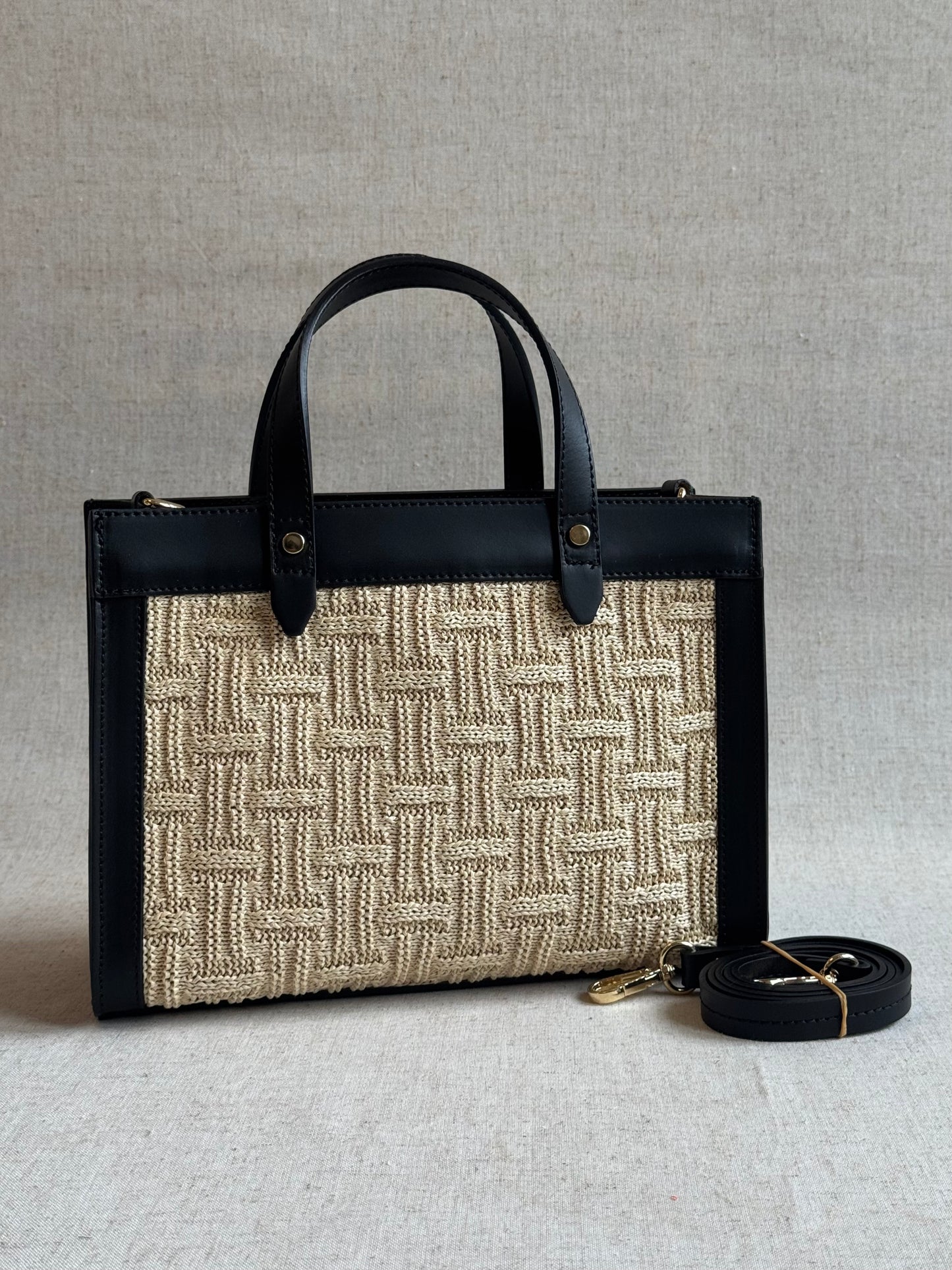 Borsa Aria - rafia, con tracolla lunga