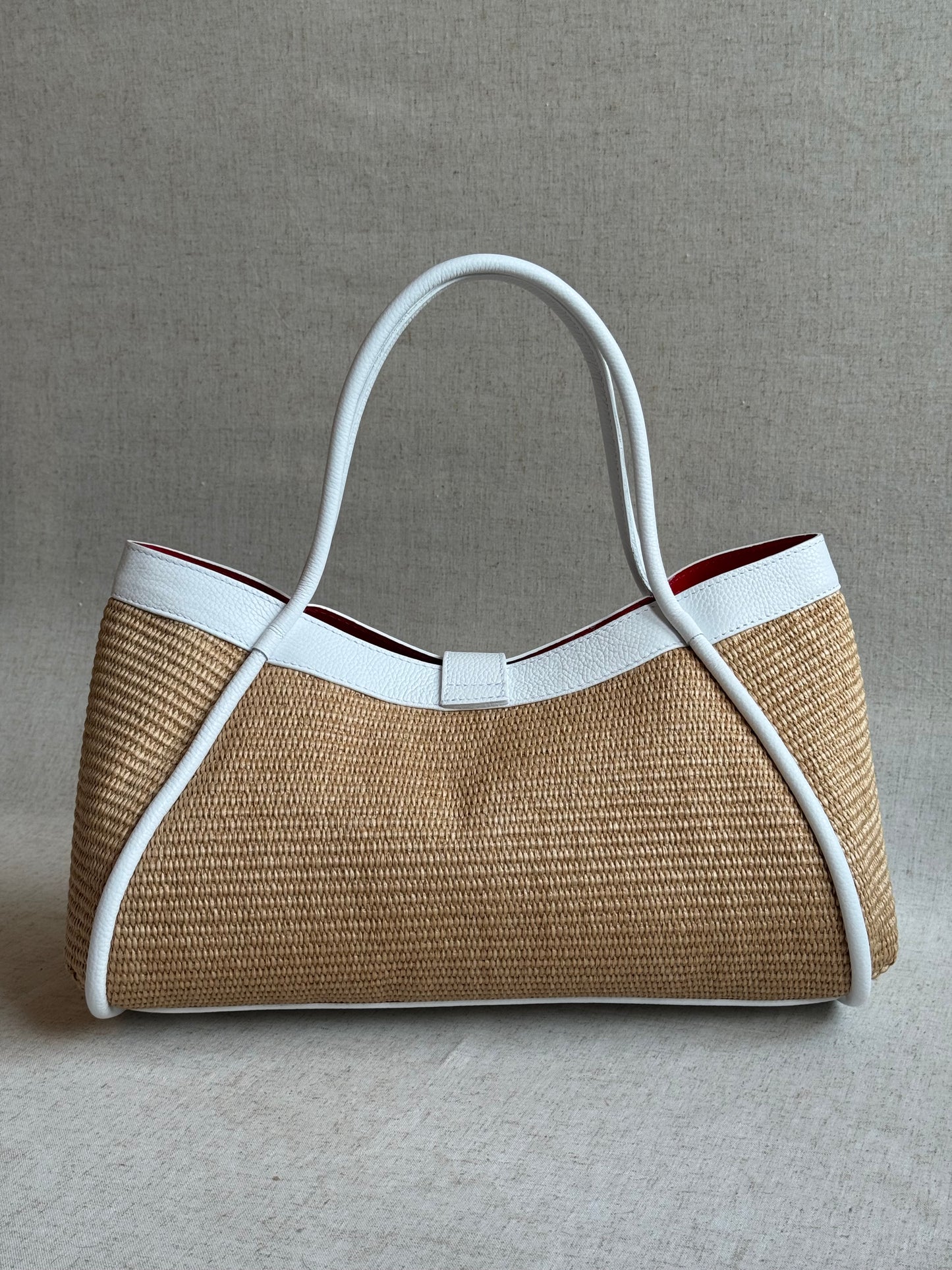 Maxi borsa Carla - rafia, con pochette e tracolla