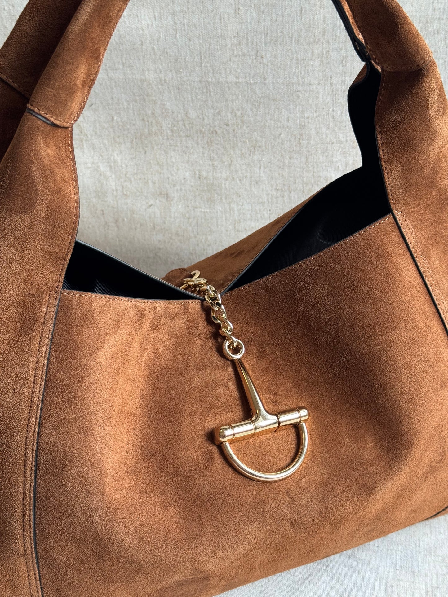 Borsa Gabriella - camoscio, misura MAXI, con tracolla lunga