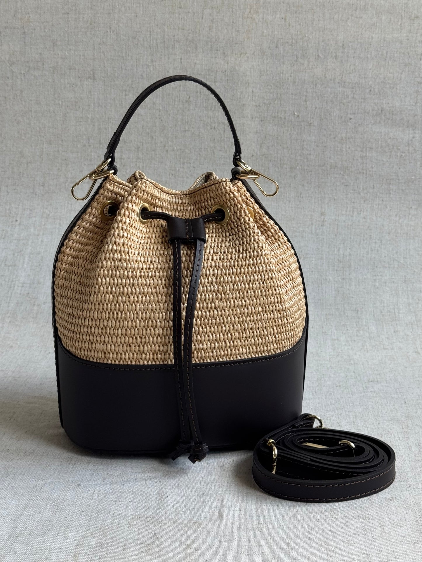 Borsa Versilia - rafia, con tracolla lunga