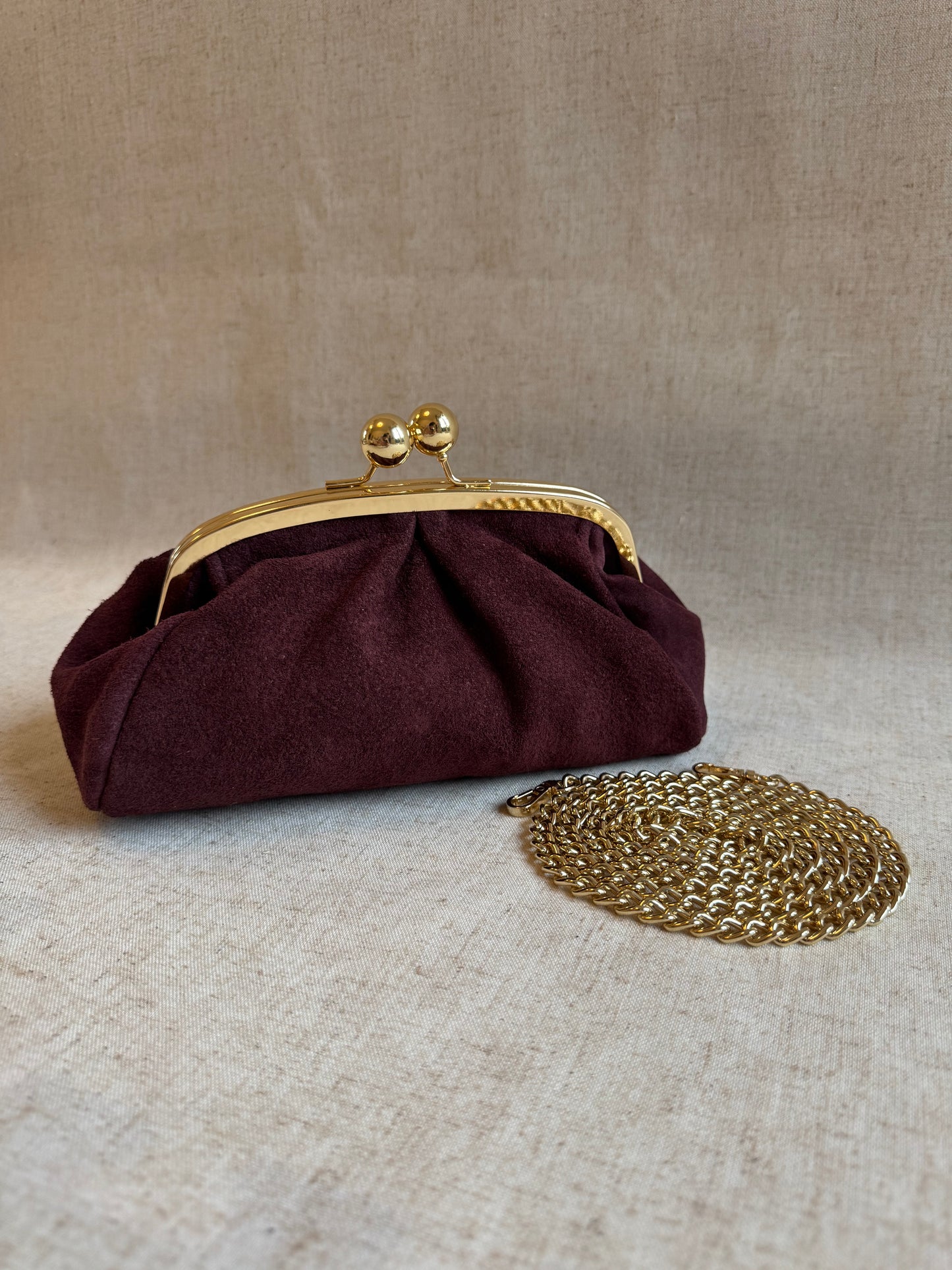Pochette Raffy - camoscio, con tracolla