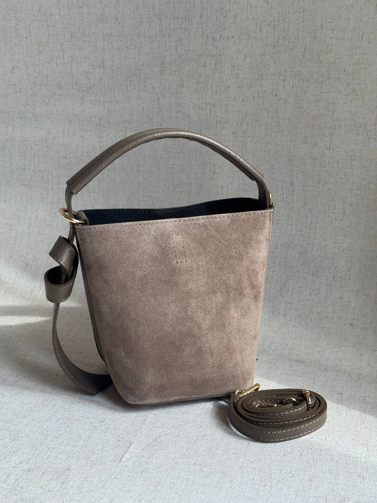 Borsa Vittoria - camoscio, con pochette e tracolla lunga