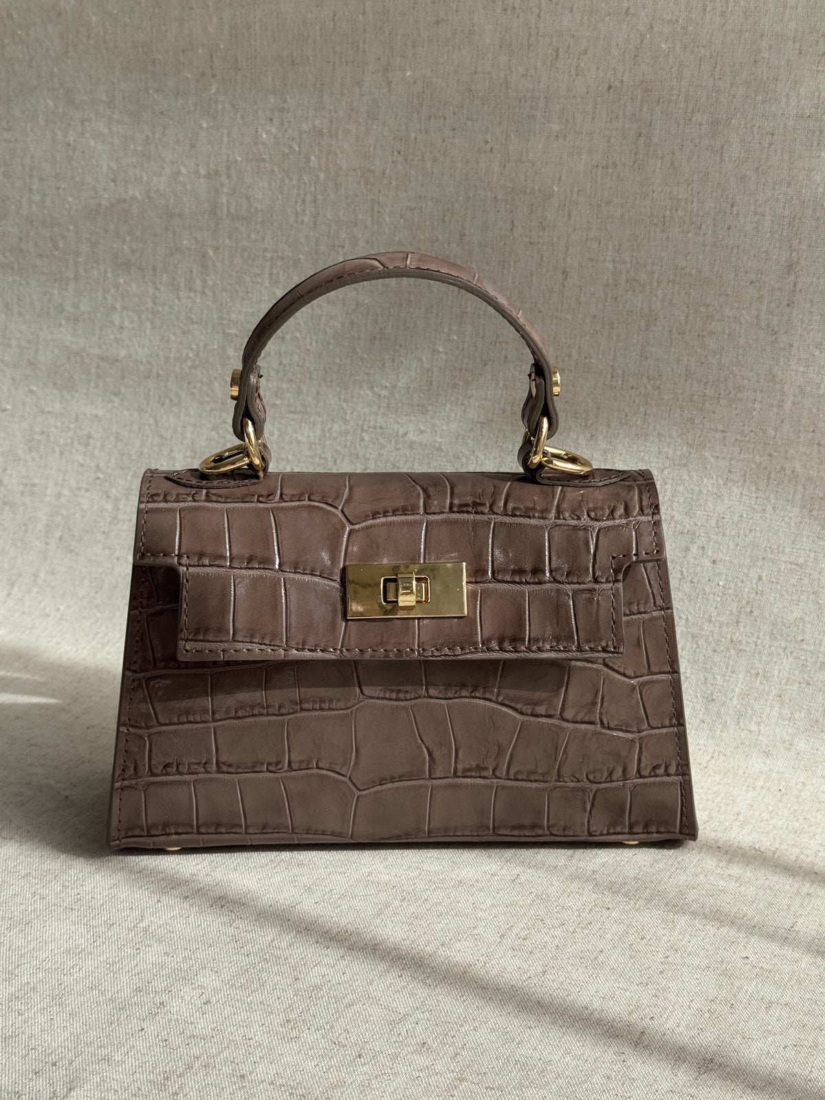 Borsa Kelly - stampa coccodrillo, con tracolla lunga