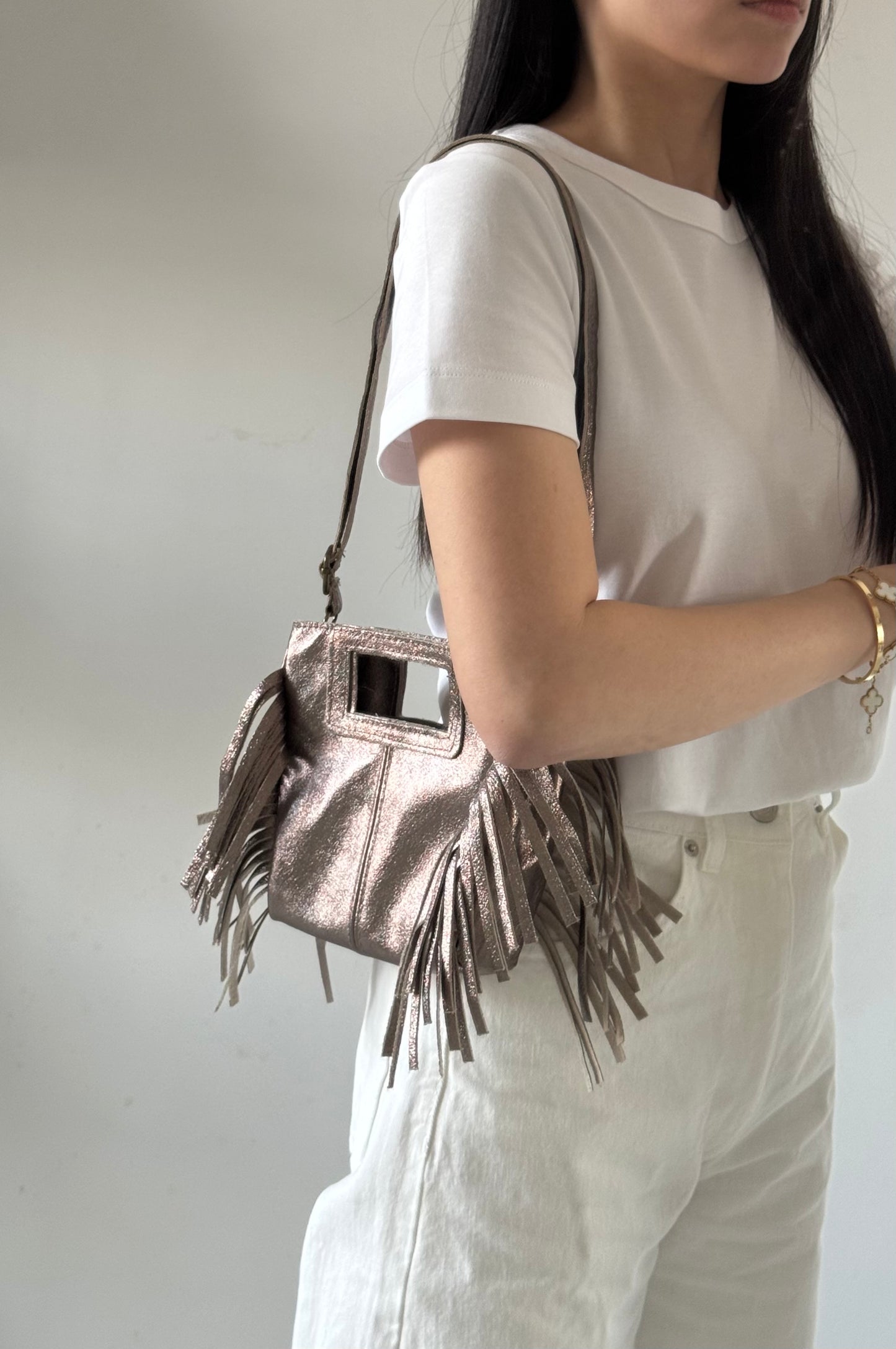 Borsa Riri - laminato, misura piccola, con tracolla lunga