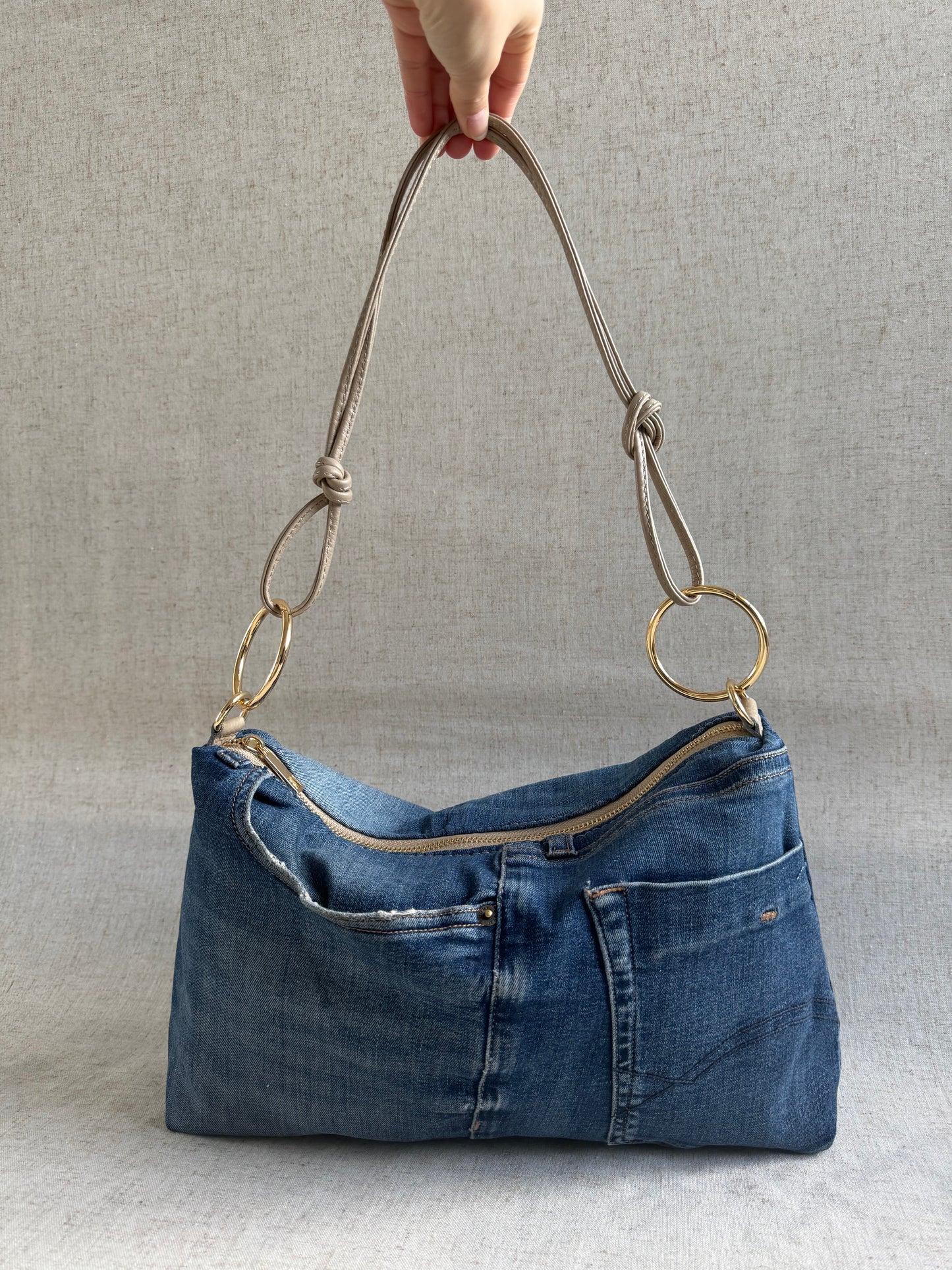 Borsa in jeans Agata - con tracolla