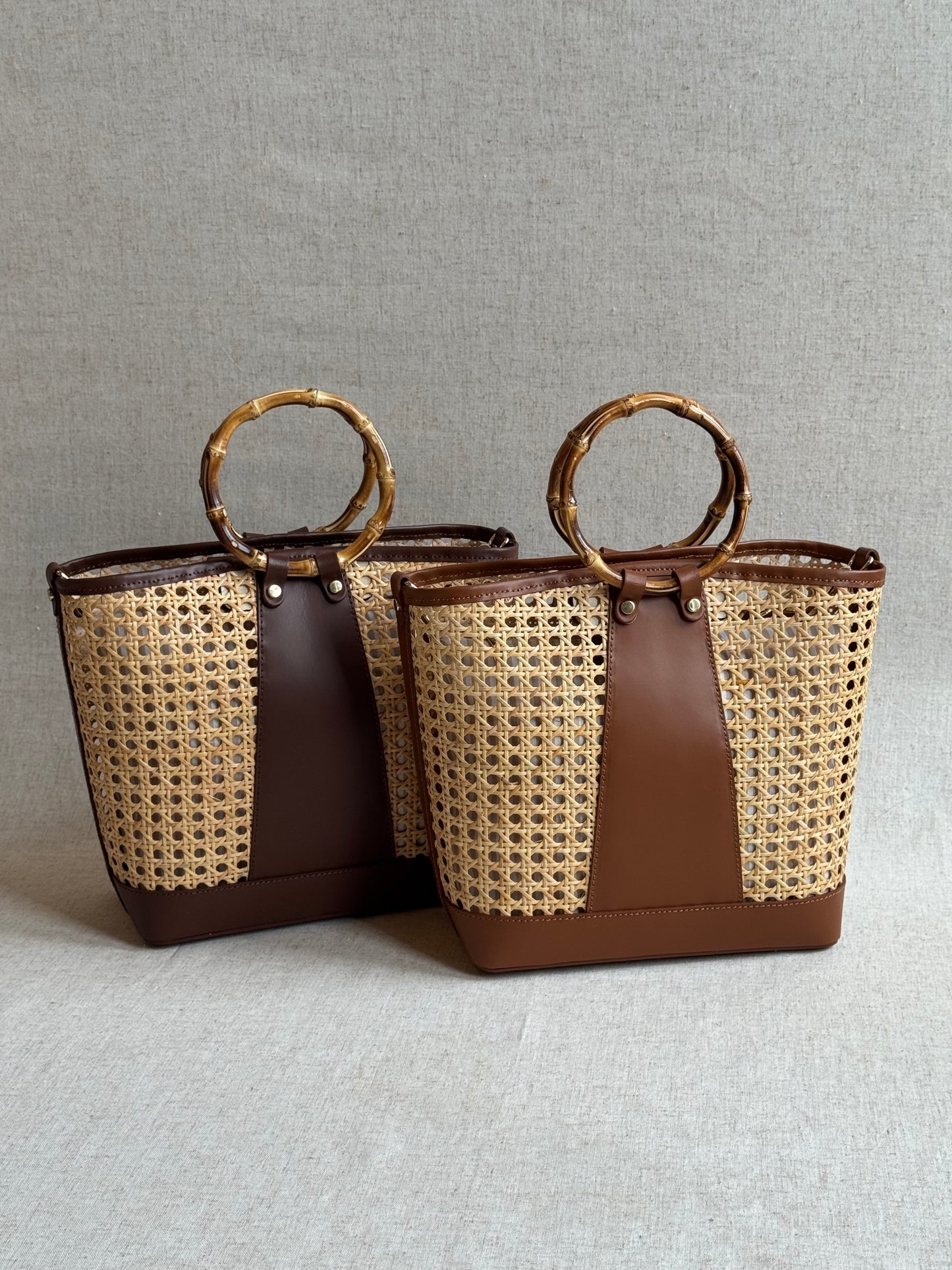 Borsa Atena - misura grande, paglia di Vienna, con tracolla lunga e pochette