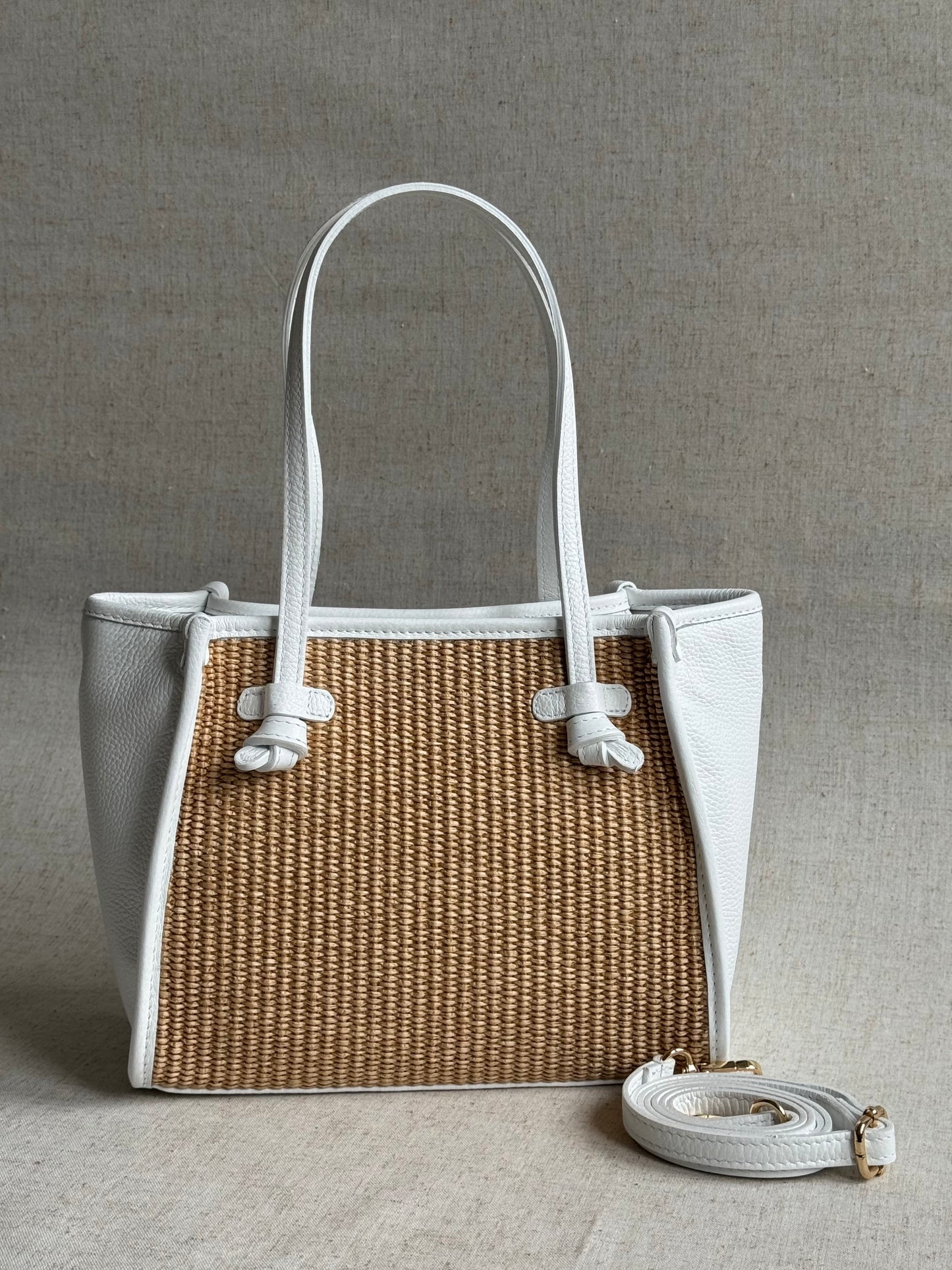 Borsa a spalla Riviera - rafia, con tracolla lunga