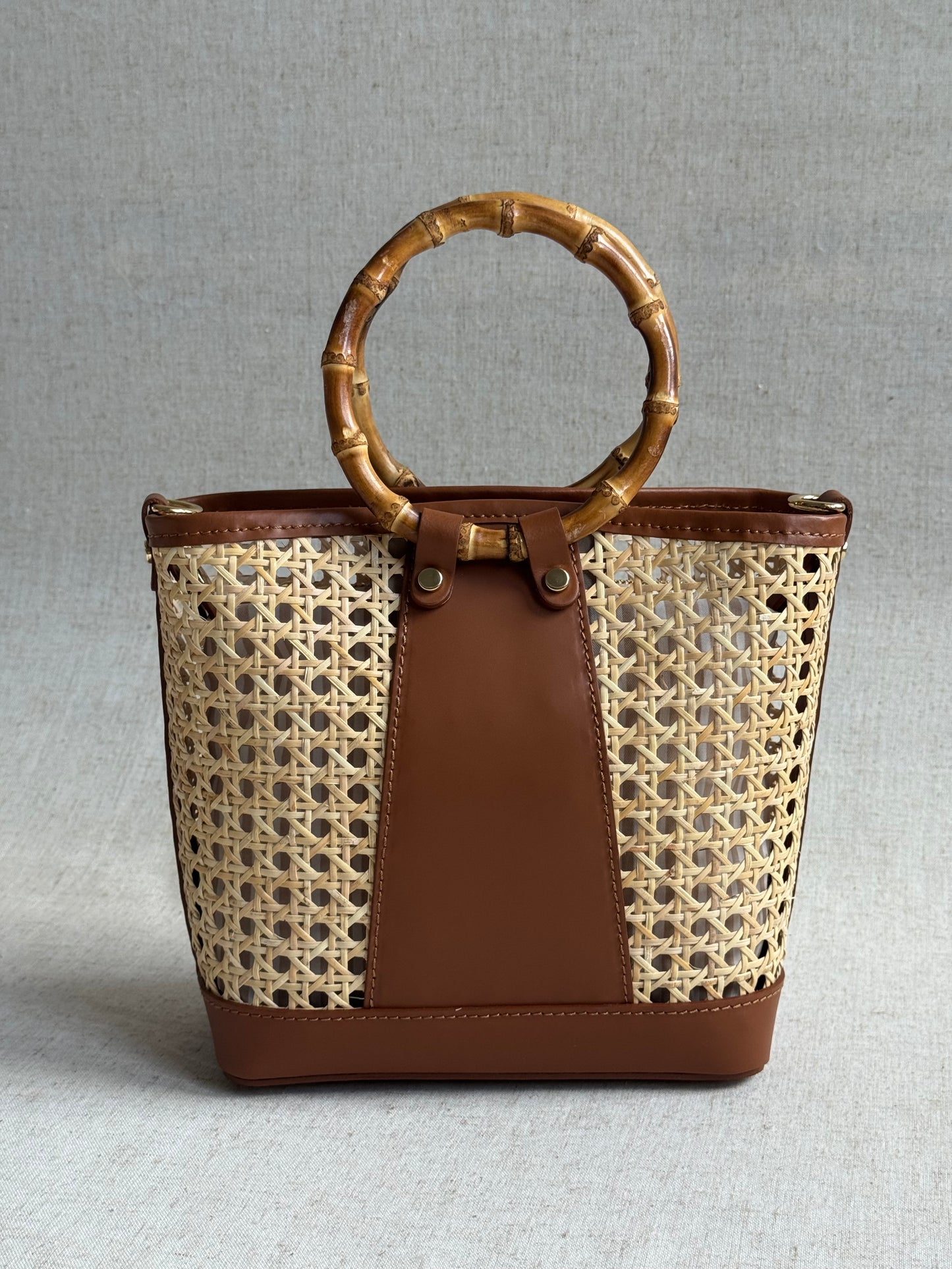 Borsa Atena - misura piccola, paglia di Vienna, con tracolla e pochette