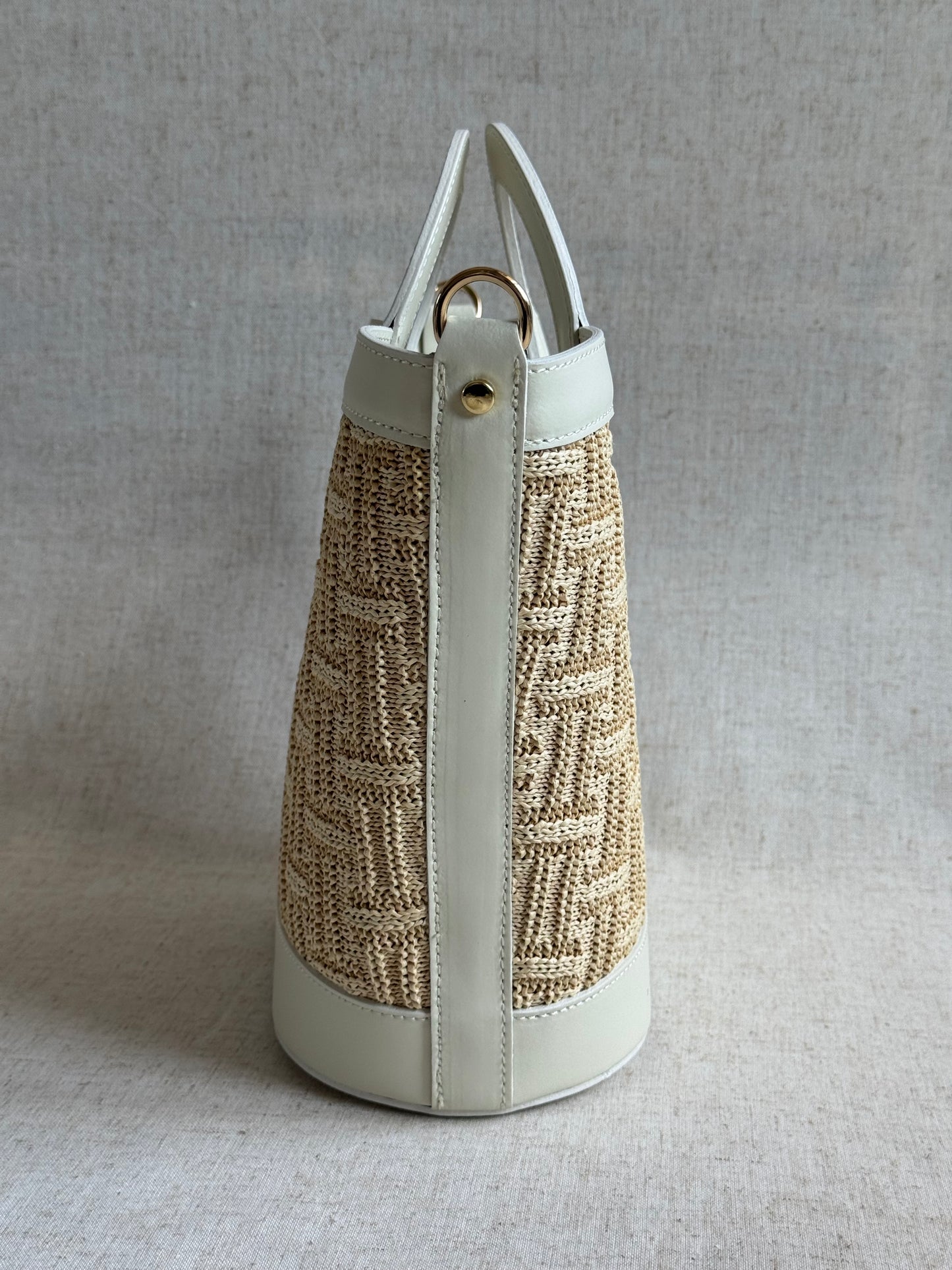 Borsa Alice - rafia, con tracolla lunga e pochette