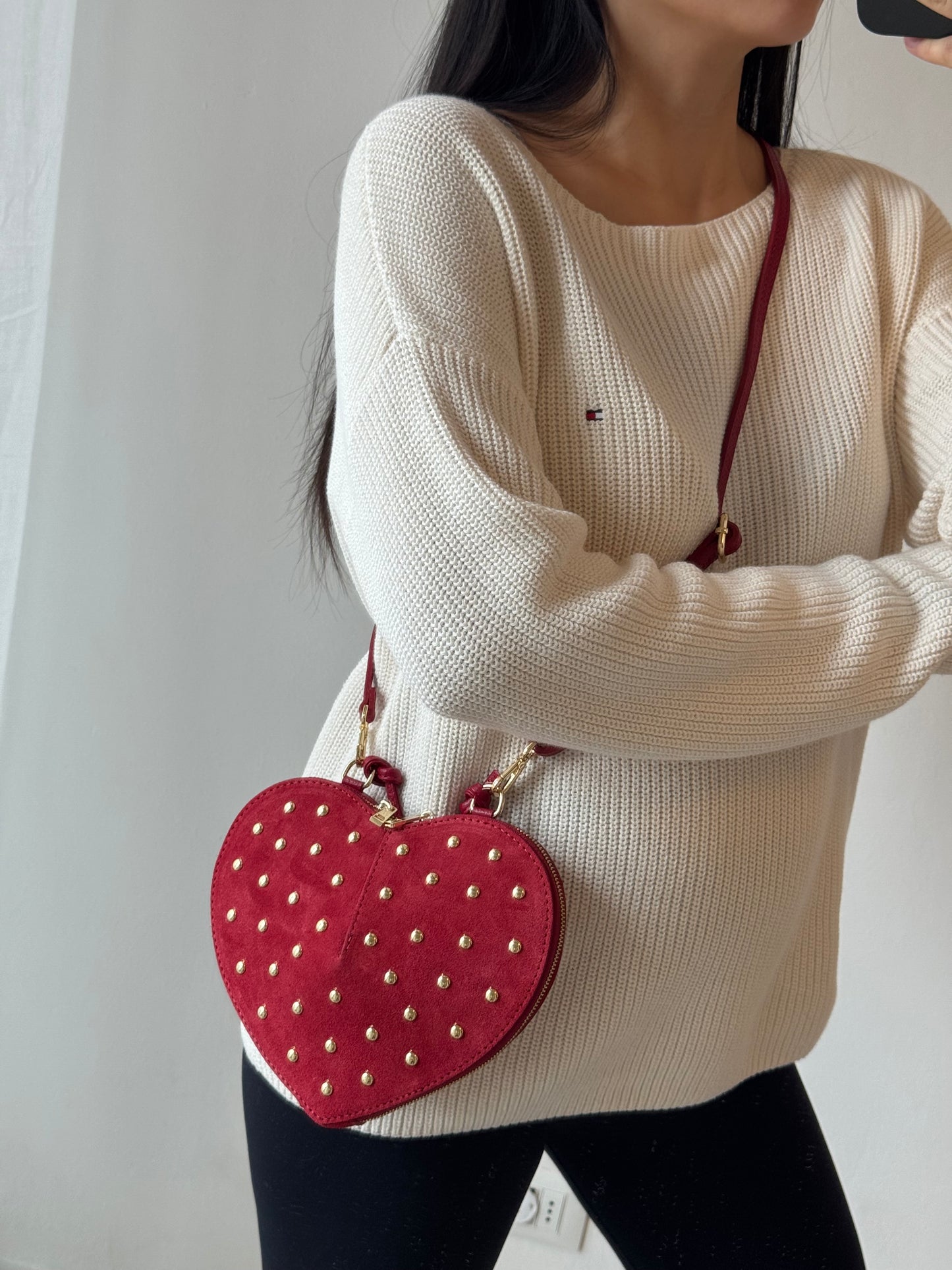 Love - borchie, con tracolla lunga