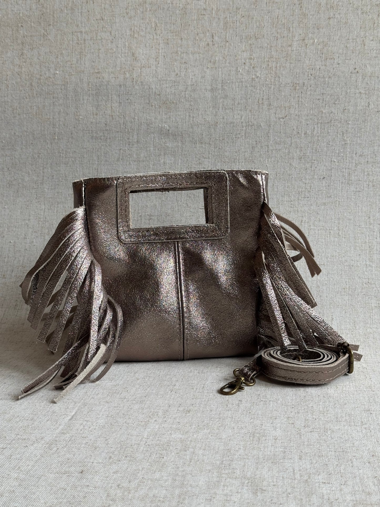 Borsa Riri - laminato, misura piccola, con tracolla lunga