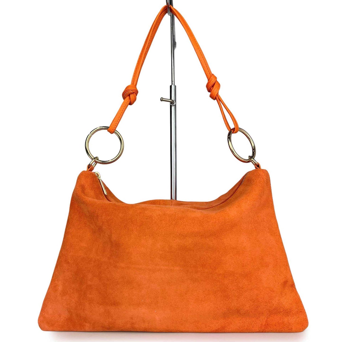 Borsa a spalla Agata camoscio - misura grande, con tracolla lunga