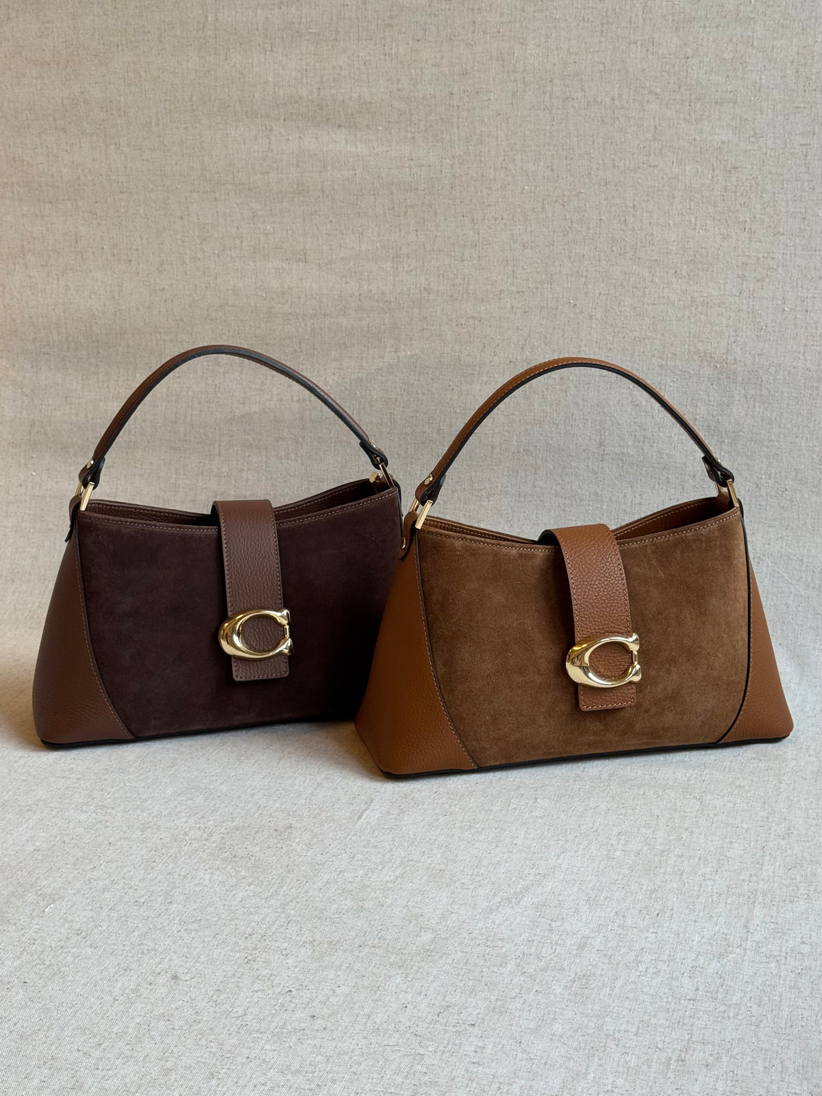 Borsa Cora - camoscio, con tracolla lunga