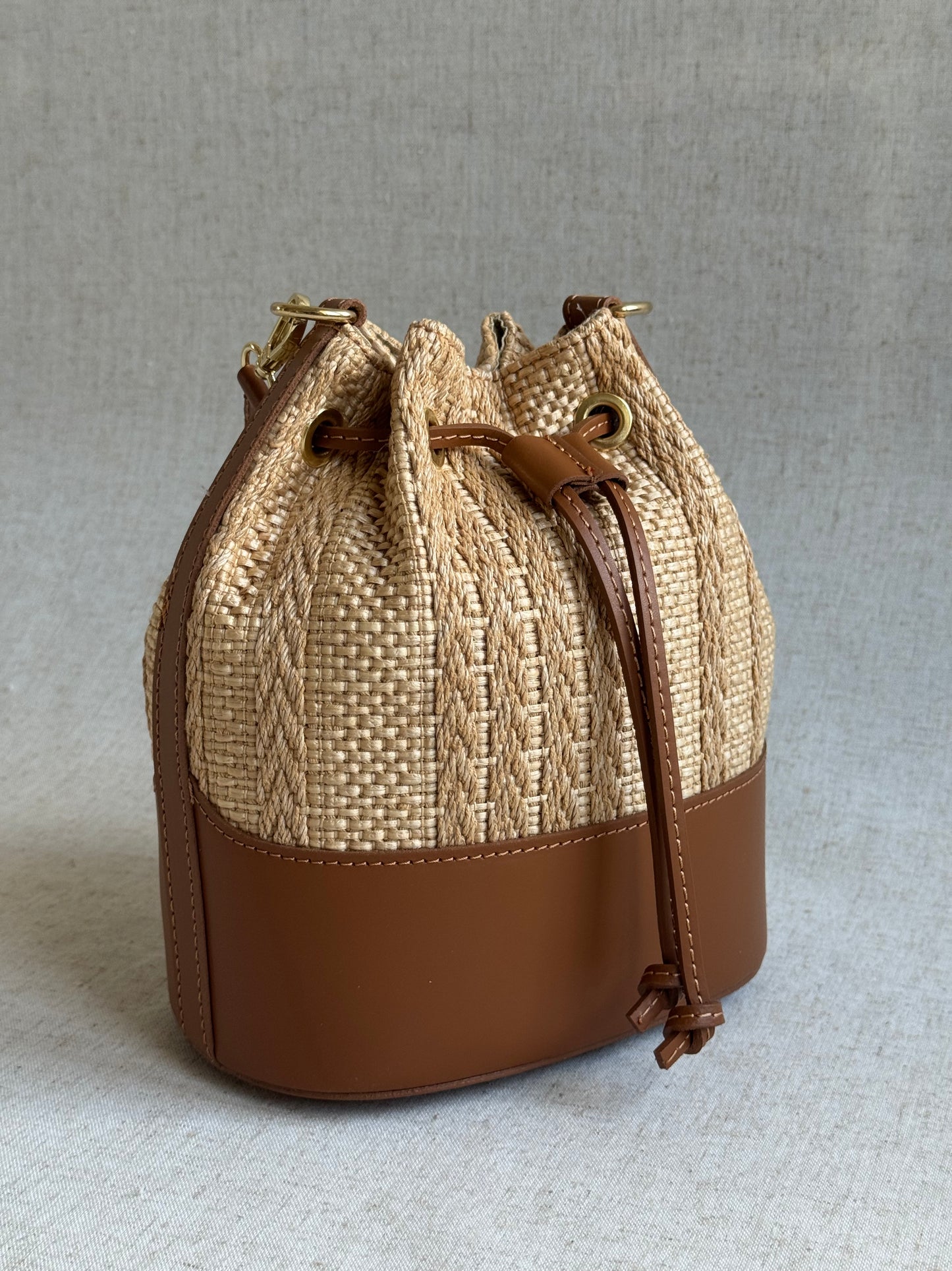 Borsa Versilia - variante 2, rafia, con tracolla