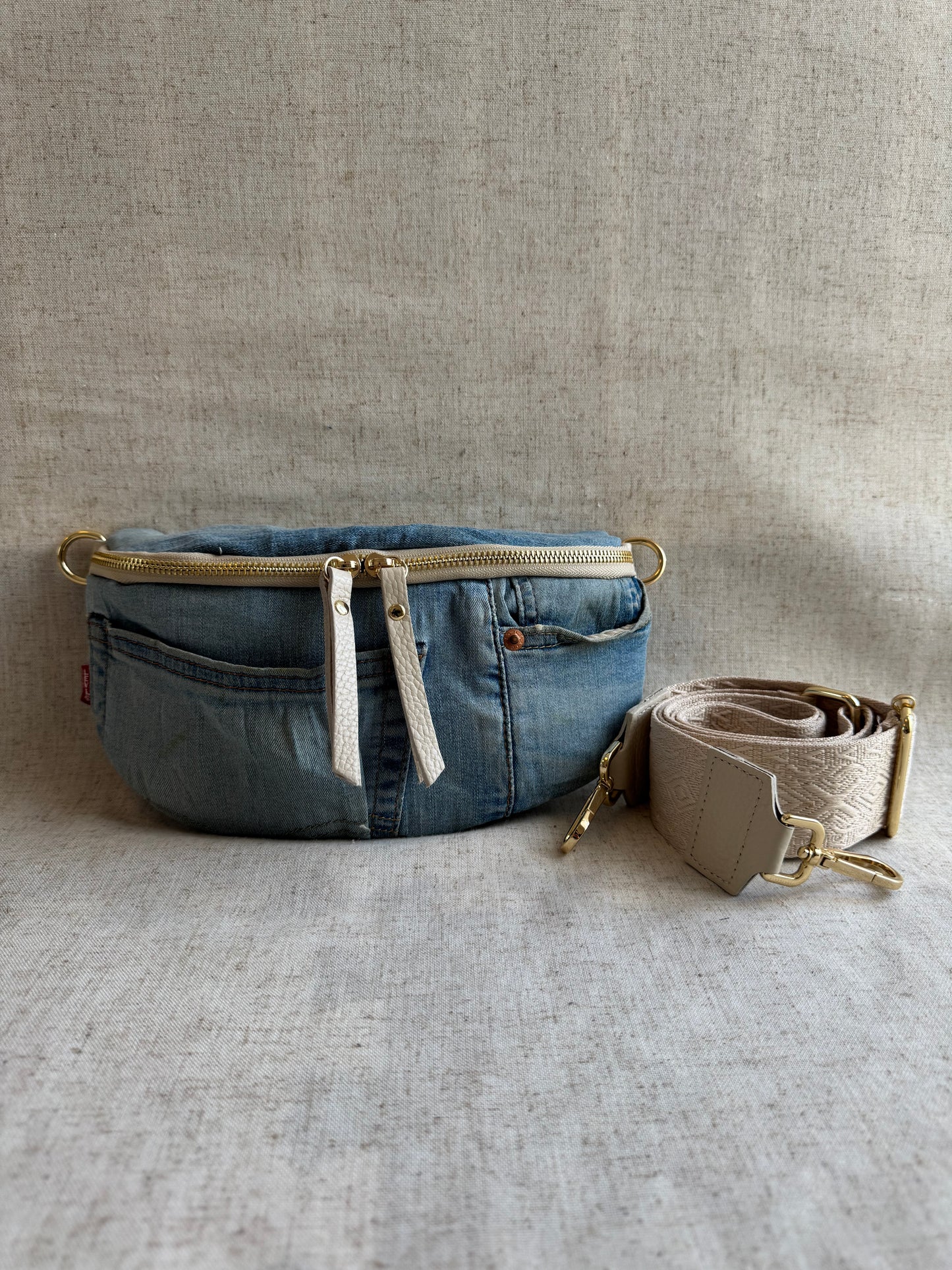 Marsupio in jeans Maya - con tracolla lunga