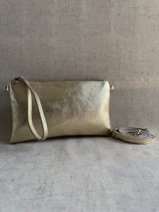 Pochette Chiara laminato - con tracolla lunga