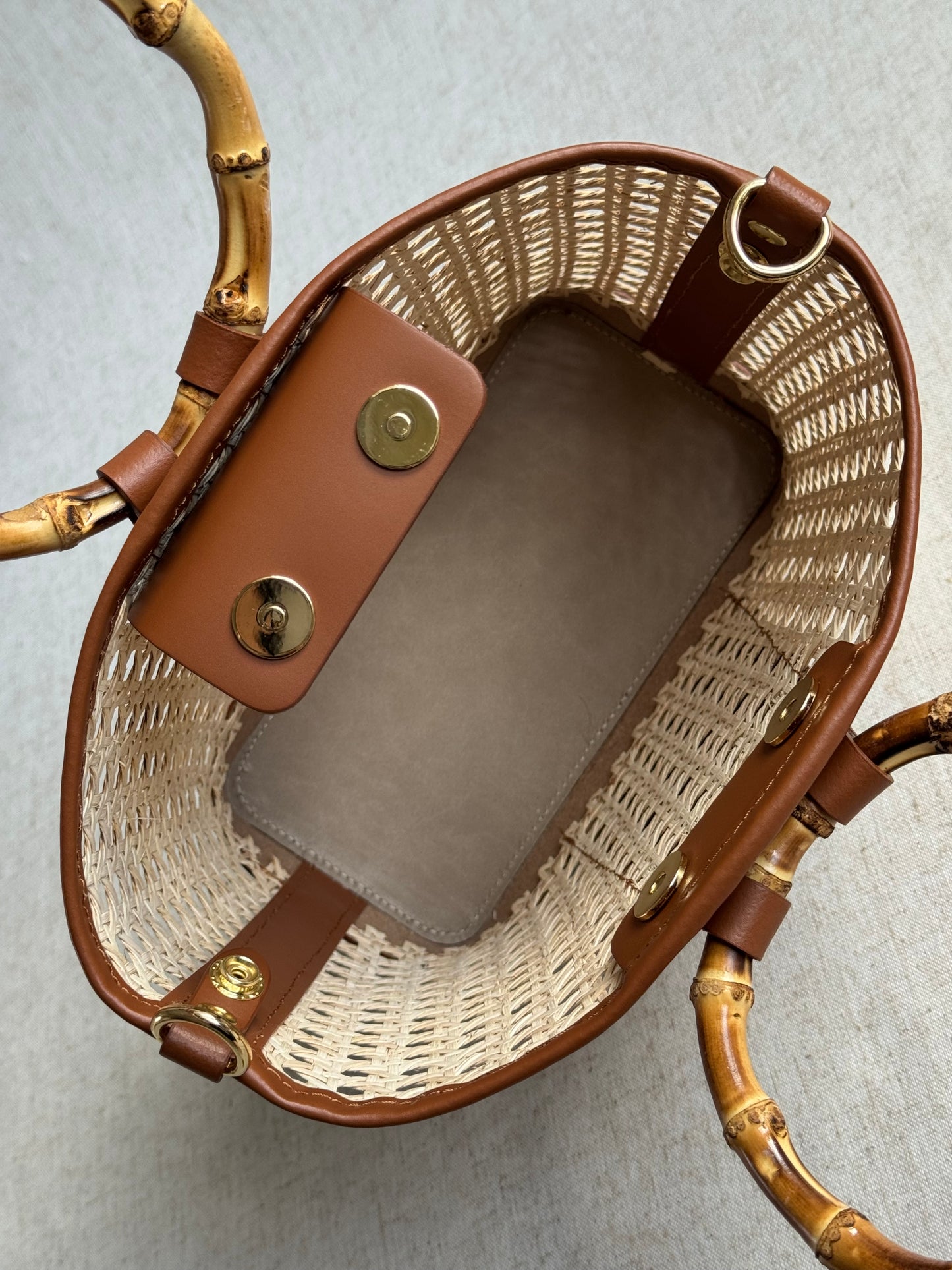 Borsa Atena - misura piccola, paglia di Vienna, con tracolla e pochette